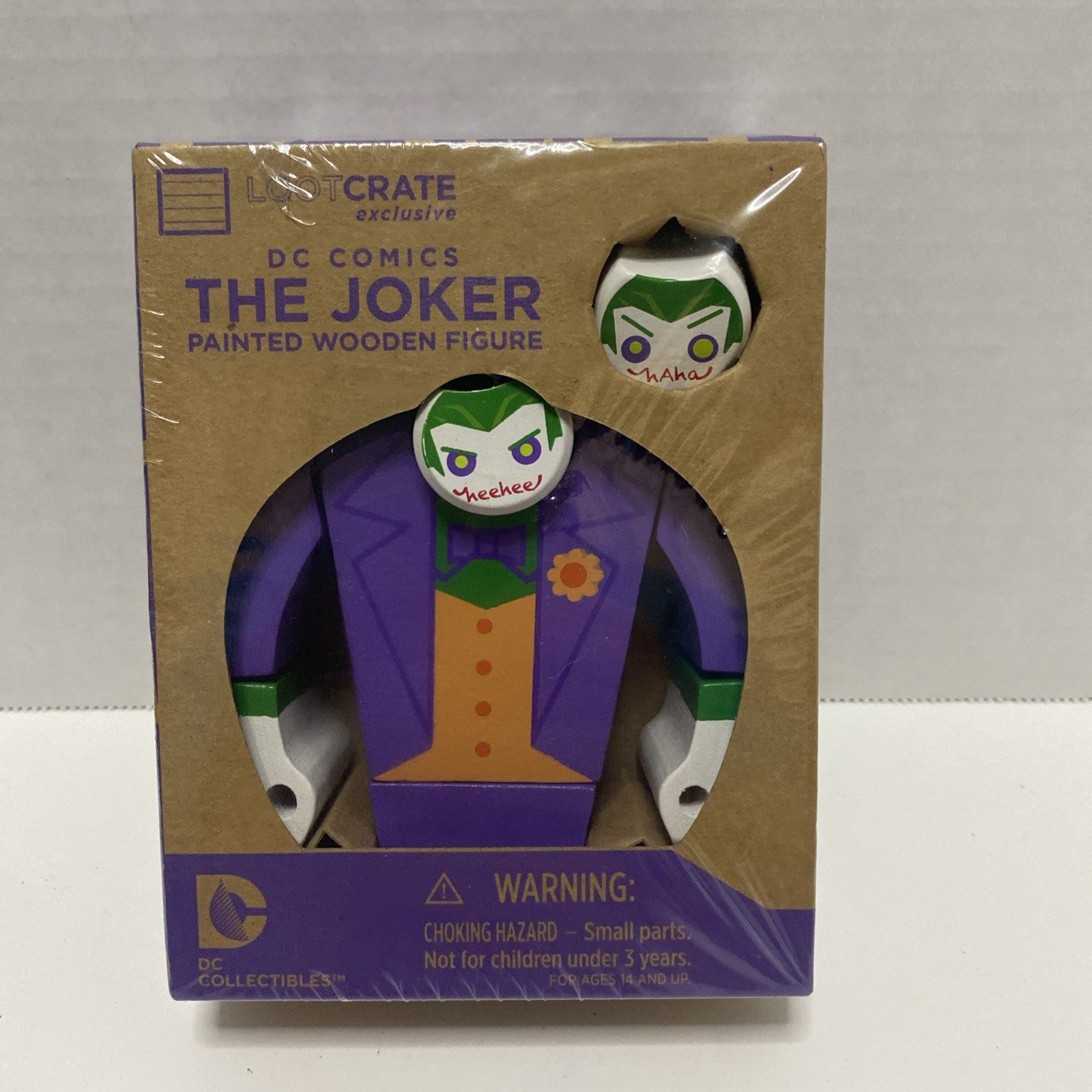 The Joker Painted Wooden Figure Loot Crate Exclusive Sealed DC Comics Toy