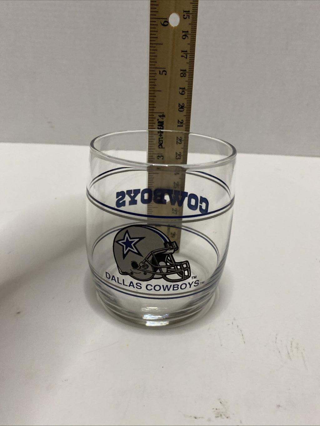 Vintage Dallas Cowboys Drinking Glass-NFL Licensed-Round Bottom