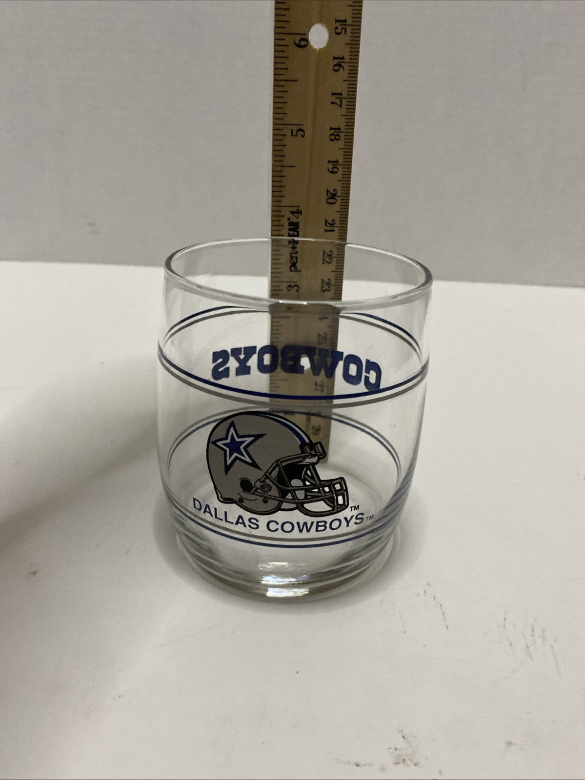 Vintage Dallas Cowboys Drinking Glass-NFL Licensed-Round Bottom