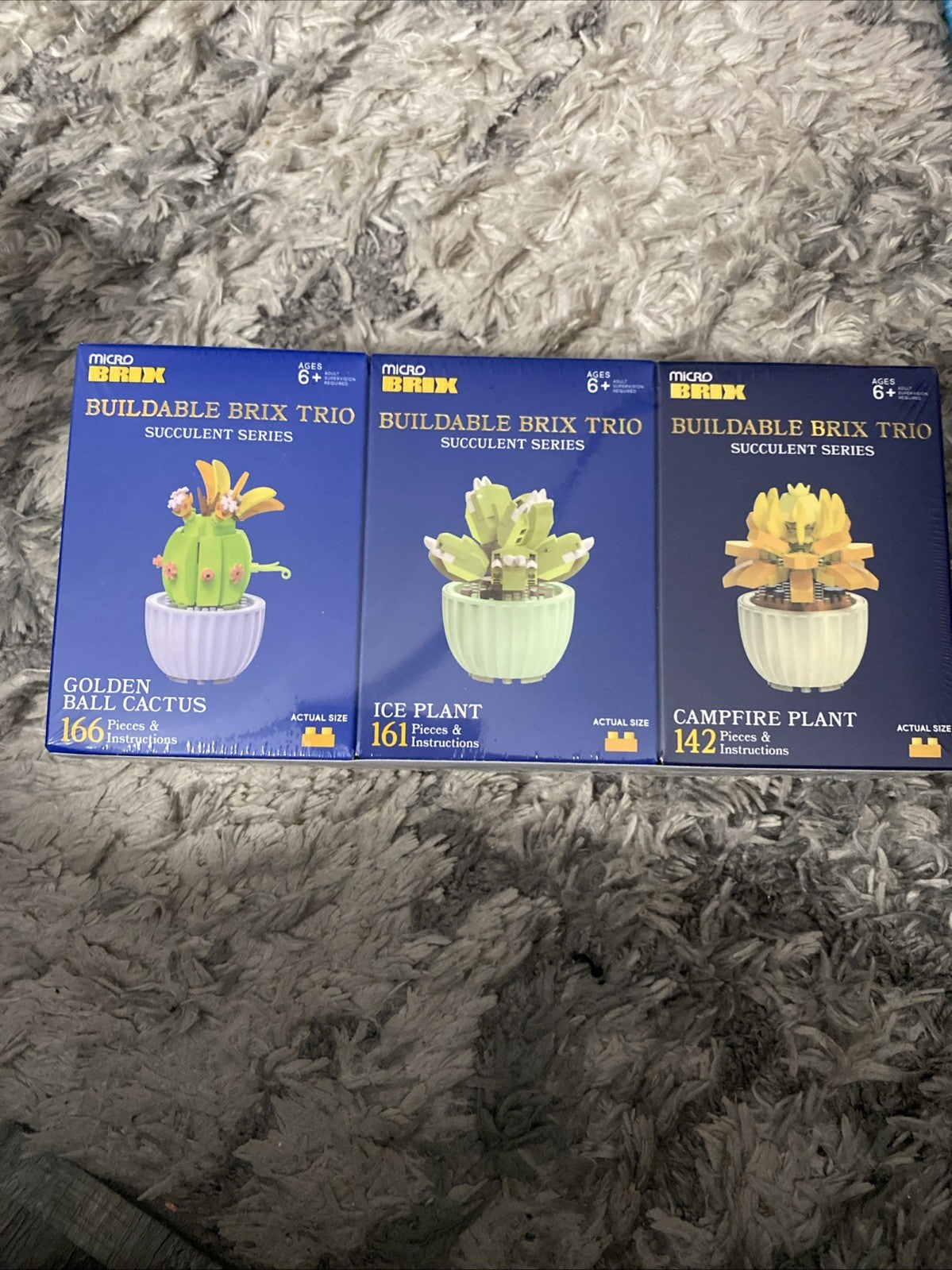 Micro Brix Succulent Series Buildable Brix Trio Plants Cactus Set 469 Pieces