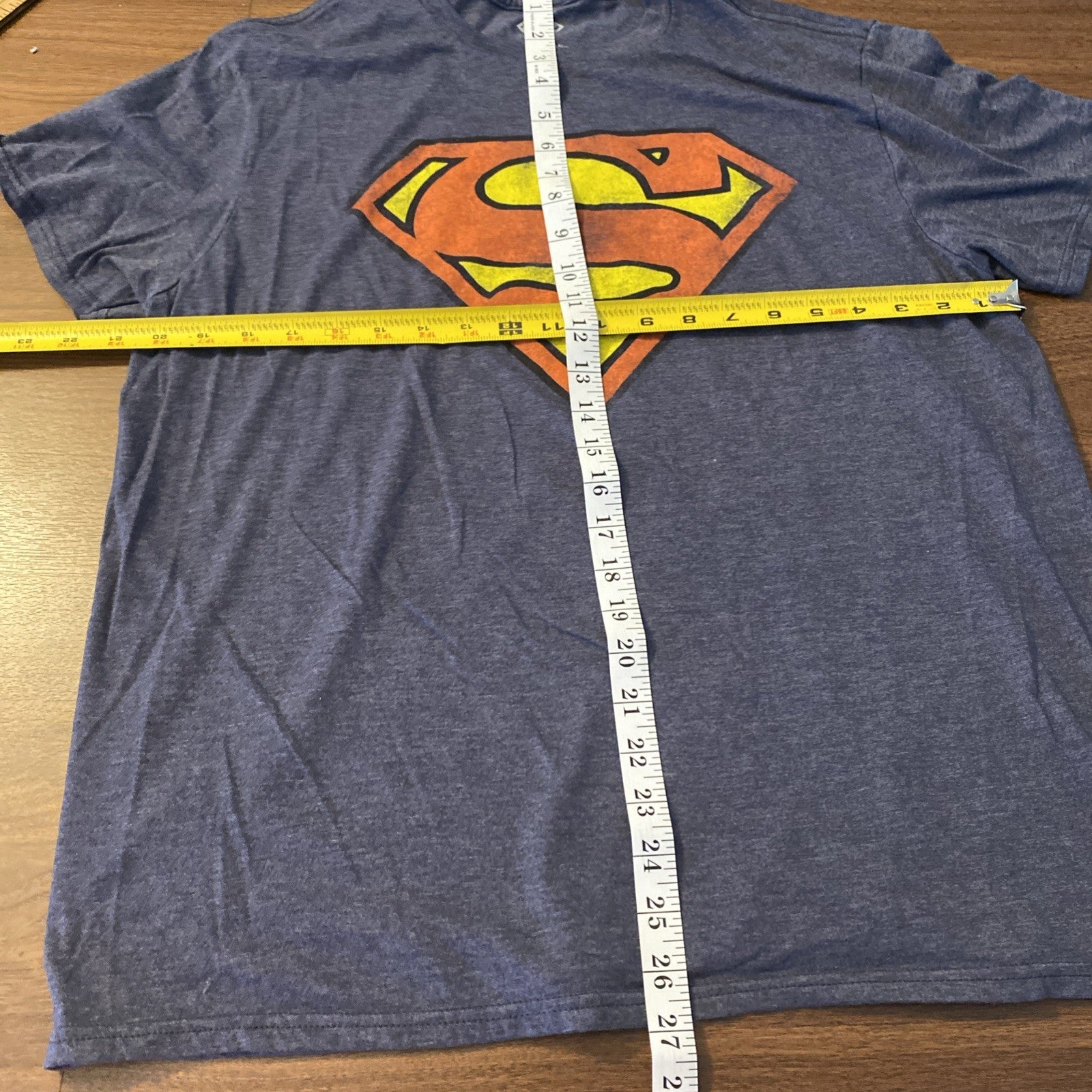 Superman Shirt Men's XL Blue Short Sleeve Graphic Print Logo Superhero