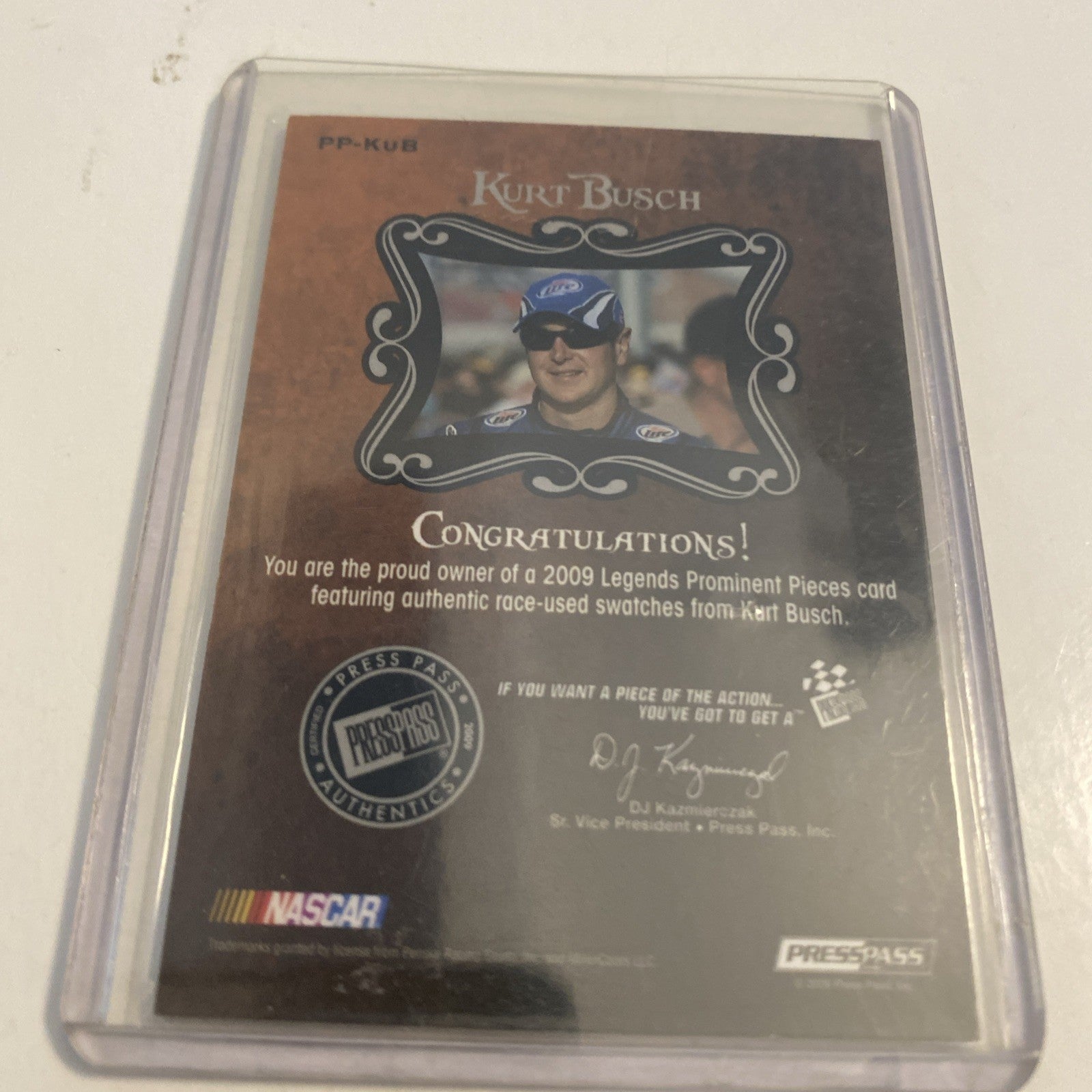 2009 Press Pass Legends Prominent Pieces Kurt Busch 16/25
