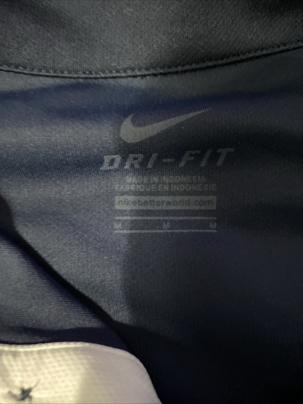 Nike dry fit adult medium short sleeved polo dark blue