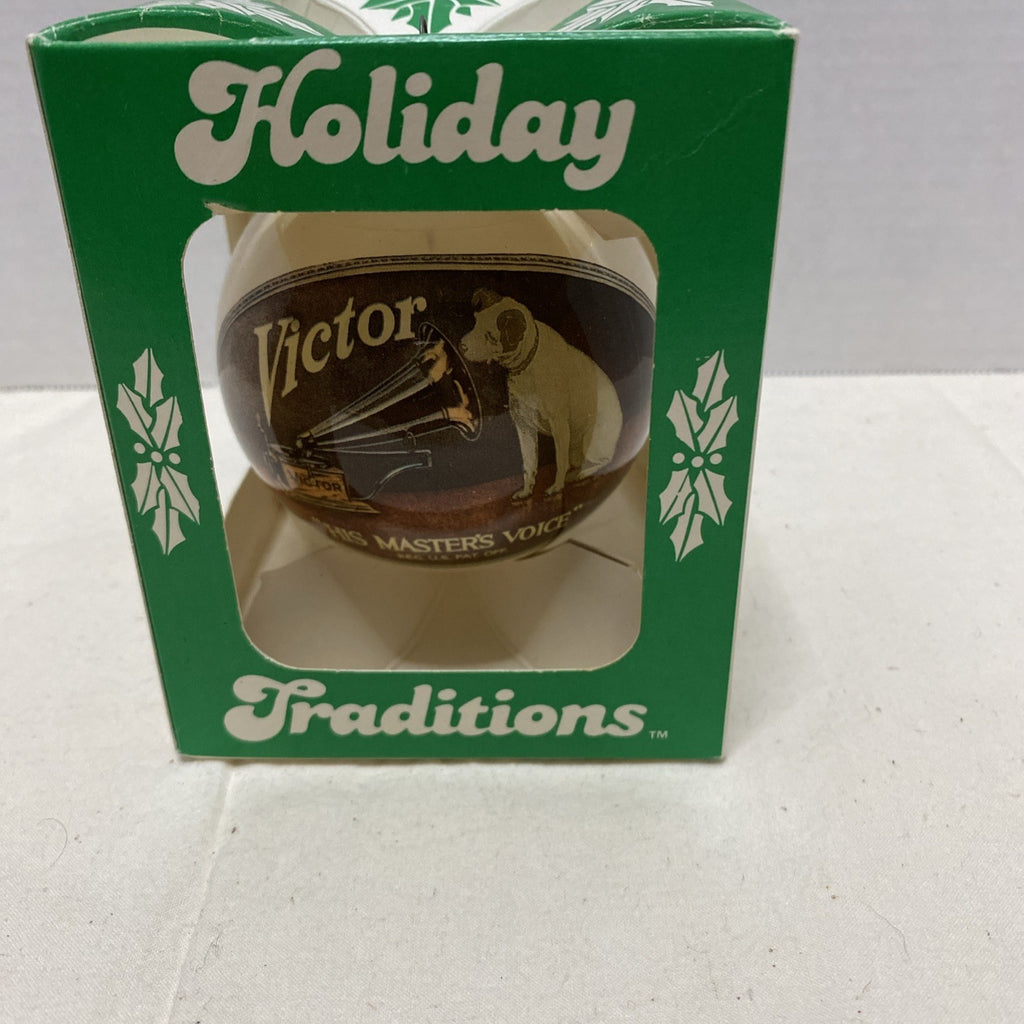 Rare 1987 Vtg Holiday Traditions Victor His Masters Voice Gramophone Ornament 
