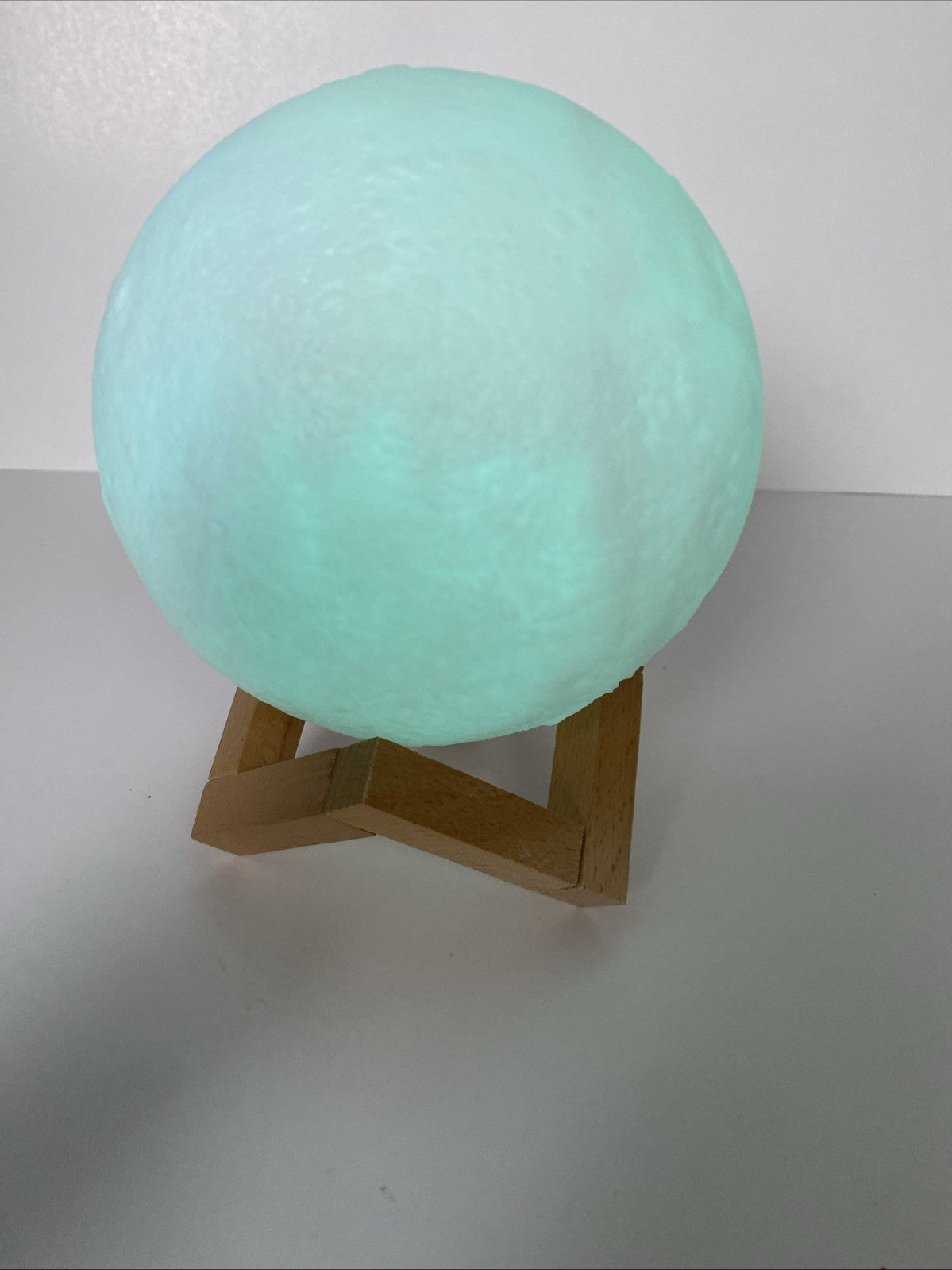 Urban Shop 3D Print Color Changing Moon Lamp with Wood Stand