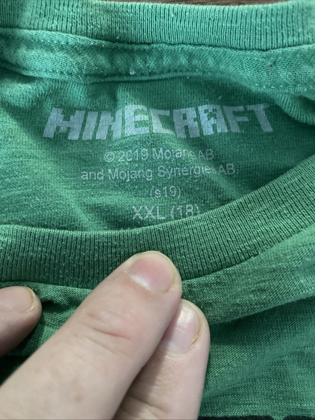 2000's Video Game Green T-Shirt - MINECRAFT "Time To Mine" - Size: Youth 2XL