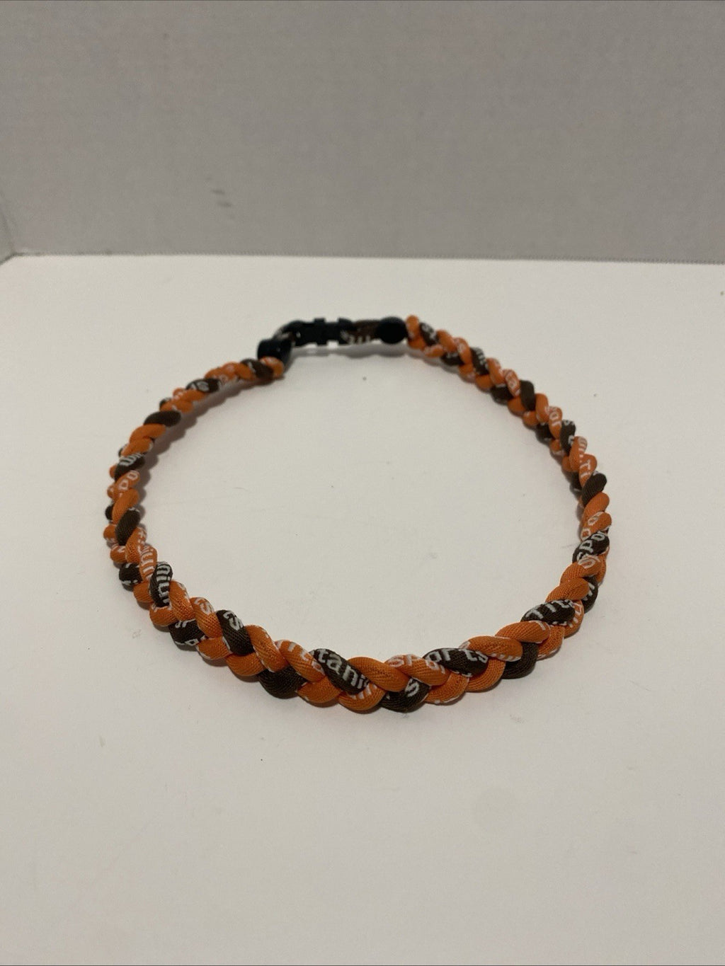 Unisex sports choker necklace orange and brown 20 inches long