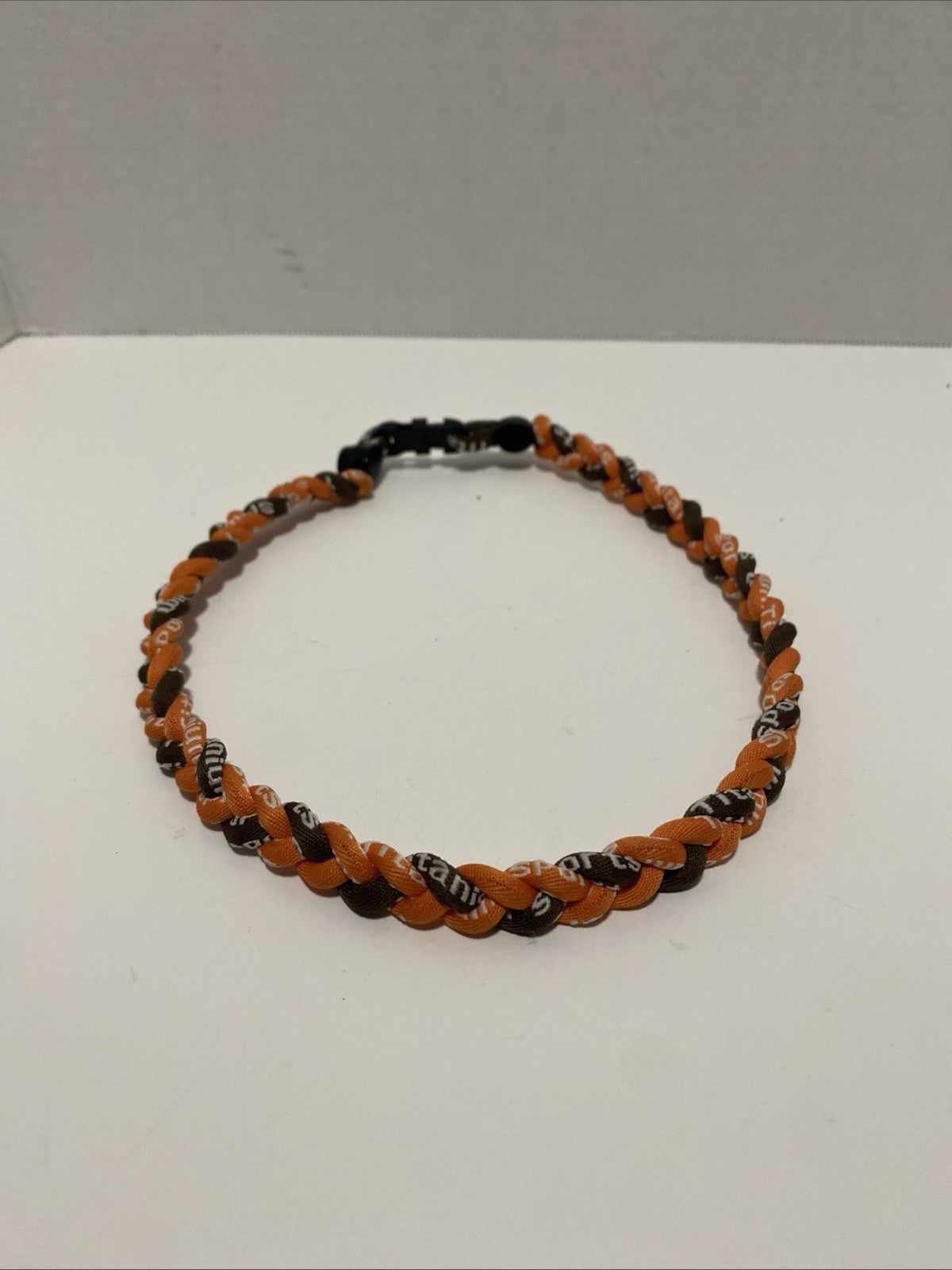 Unisex sports choker necklace orange and brown 20 inches long