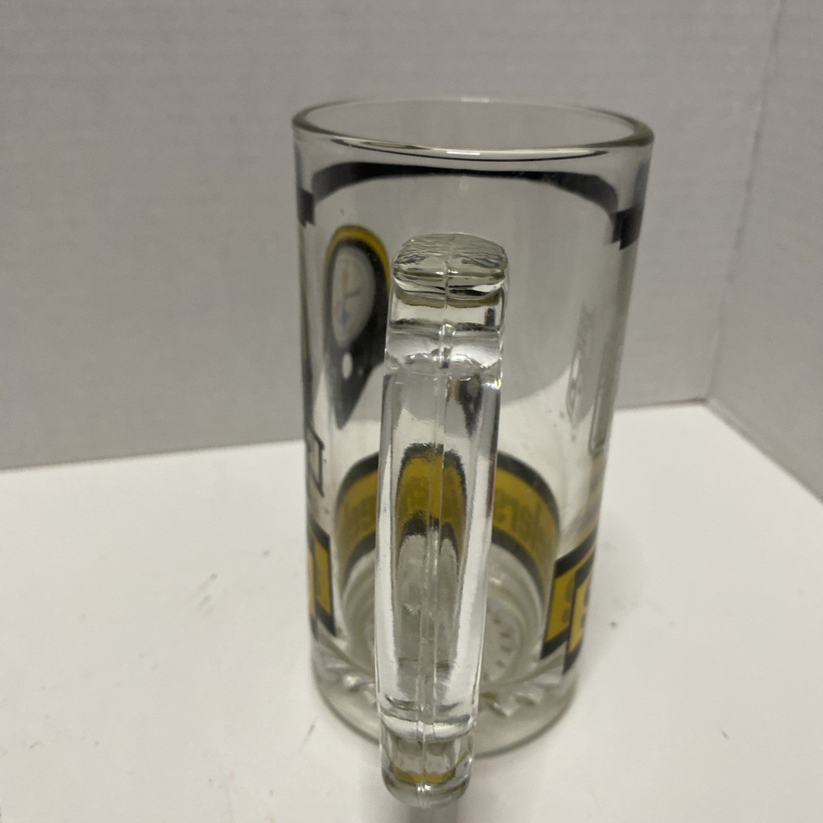 Vintage 1990's NFL Football PITTSBURGH STEELERS 12oz Glass Mug (5.5” Tall)  NICE