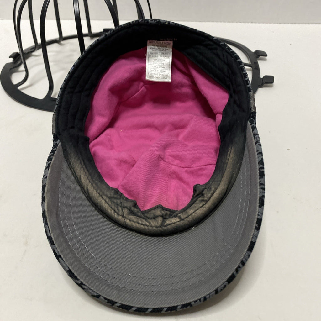 Hurley Hat Cap Pink Gray Houndstooth Military Cadet Adjustable Women Skate Small