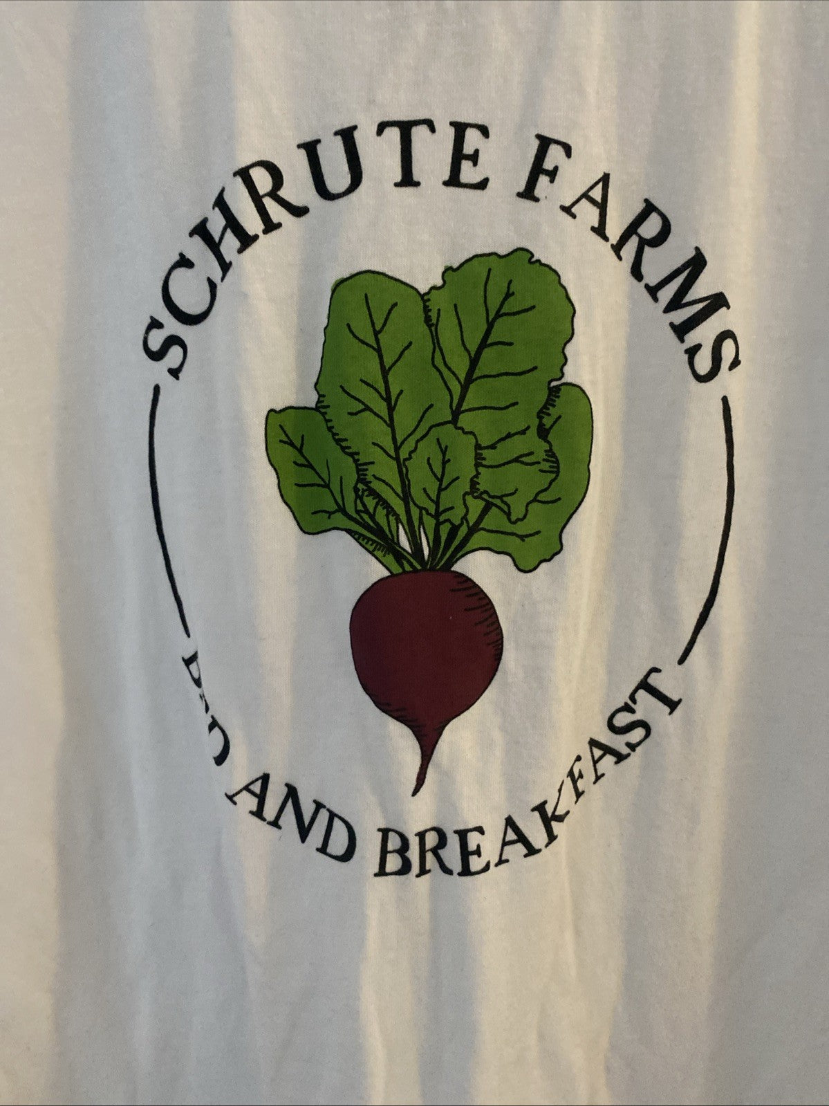 The Office Schrute Farms Beet Bed and Breakfast Women's White size extra large
