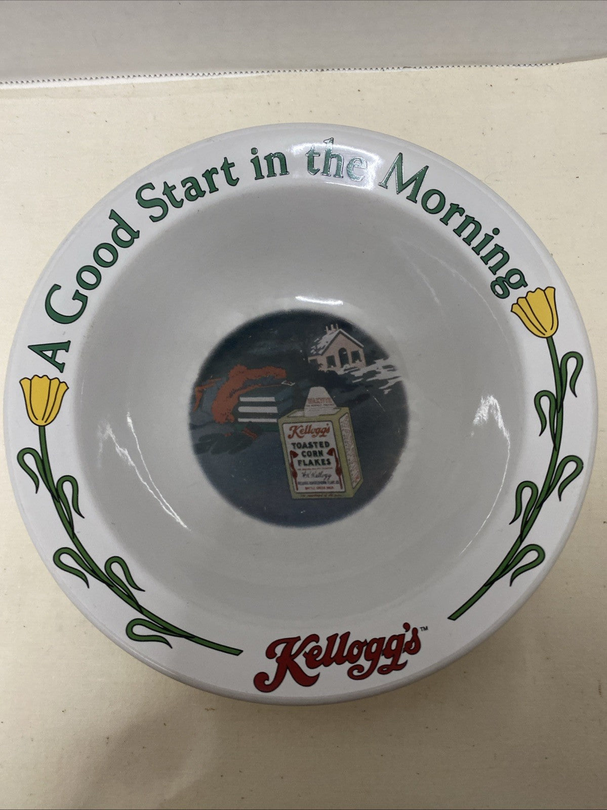 KELLOGG'S COLLECTIBLE CERAMIC CEREAL BOWLS - 90TH ANNIVERSARY 1996 - SET OF 4