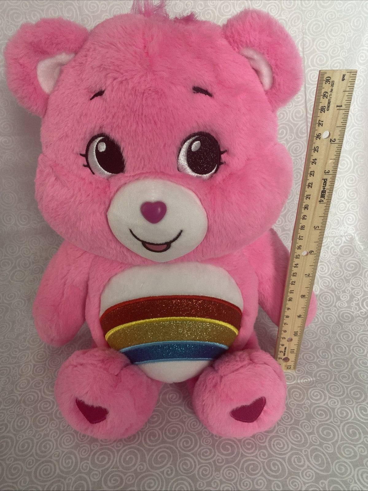 Care Bears 14” Cheer Bear, Stuffed Animal, Plush Collectible