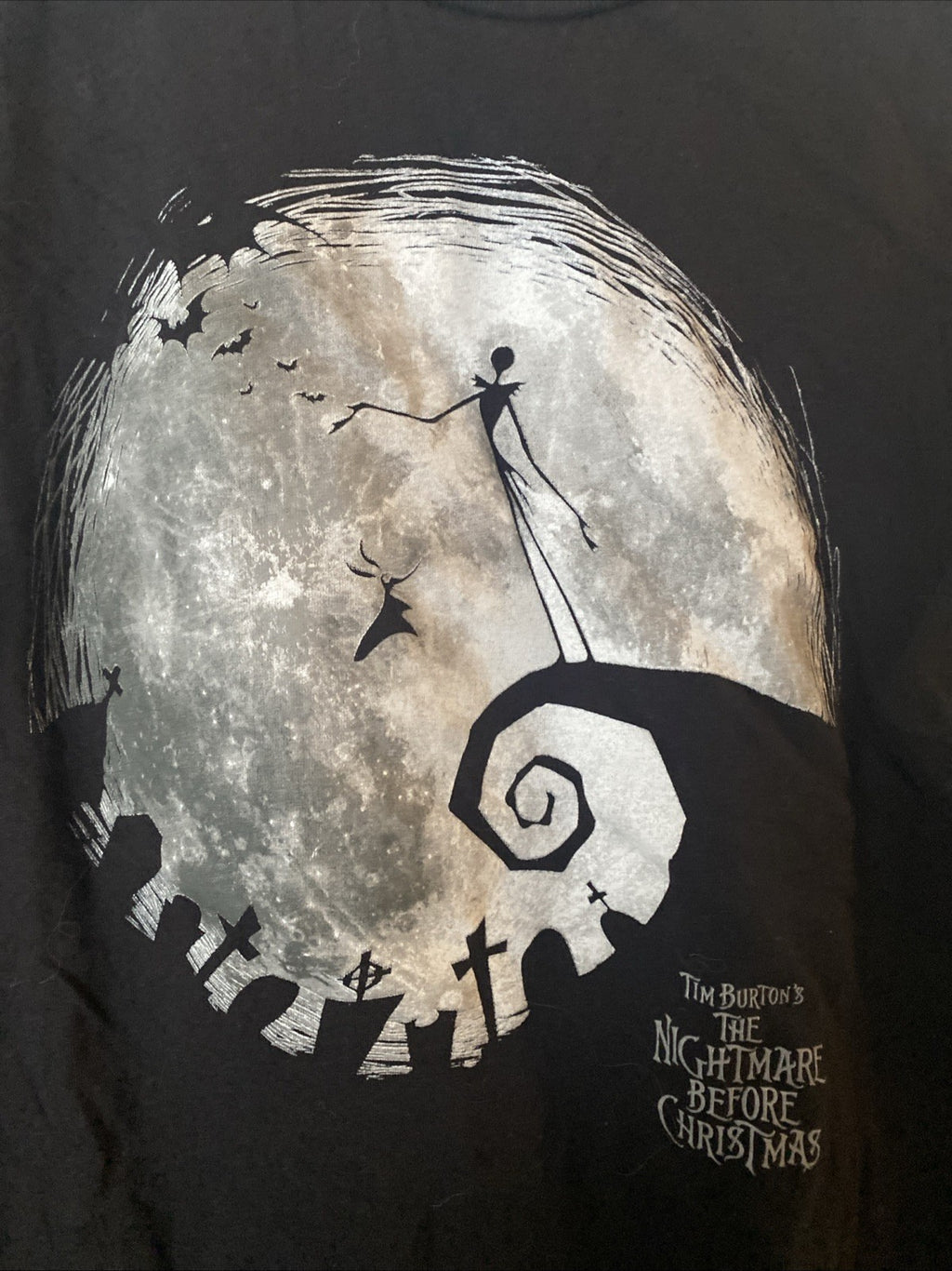 Disney Boys Black Nightmare Before Christmas Long Sleeve t-Shirt xL 14/16