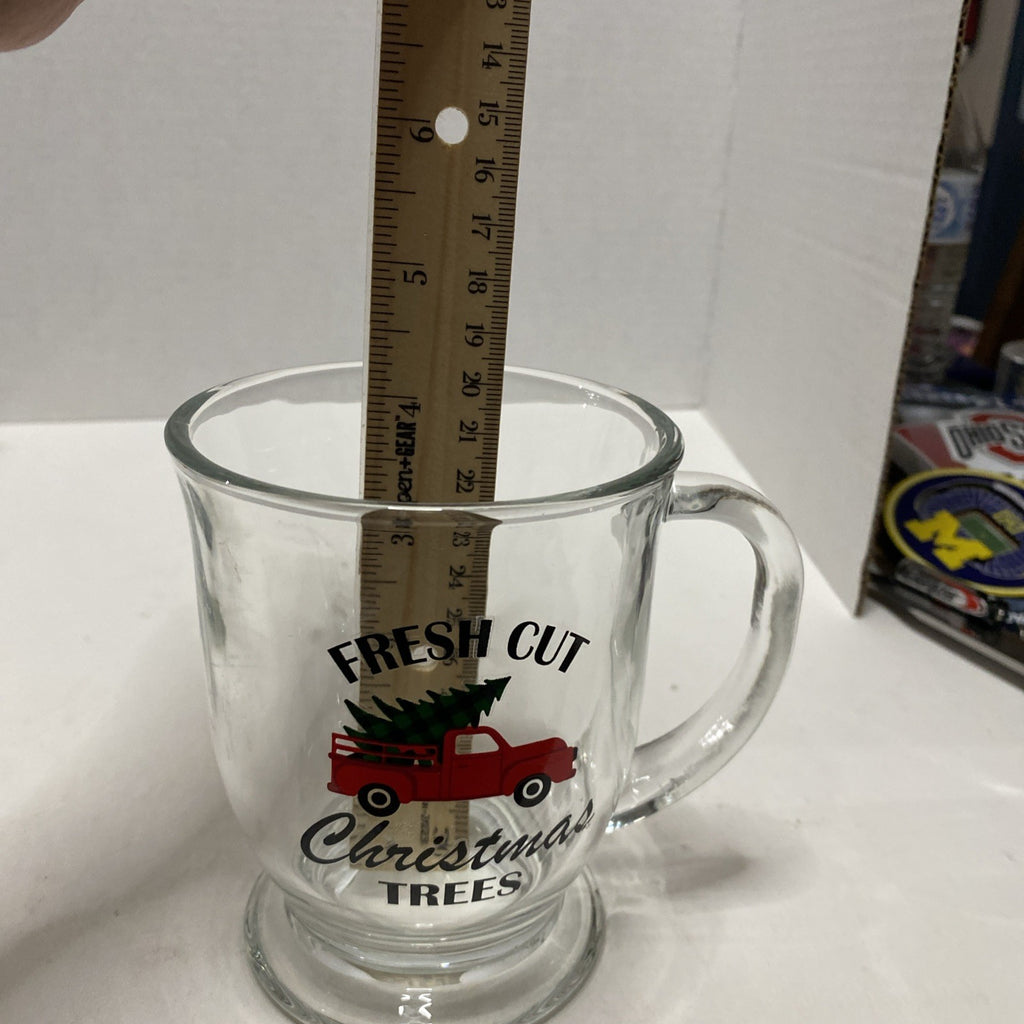 Fresh Cut Christmas Trees Glass Mug 14.6 oz Unbranded