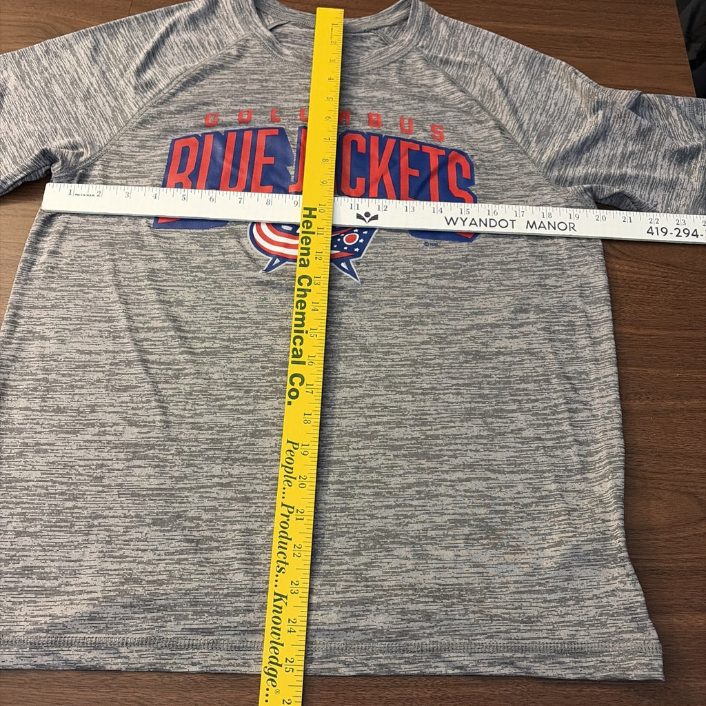 Nhl Columbus Blue Jackets Men’s Medium Sweat Wicking Gray Short Sleeve Shirt