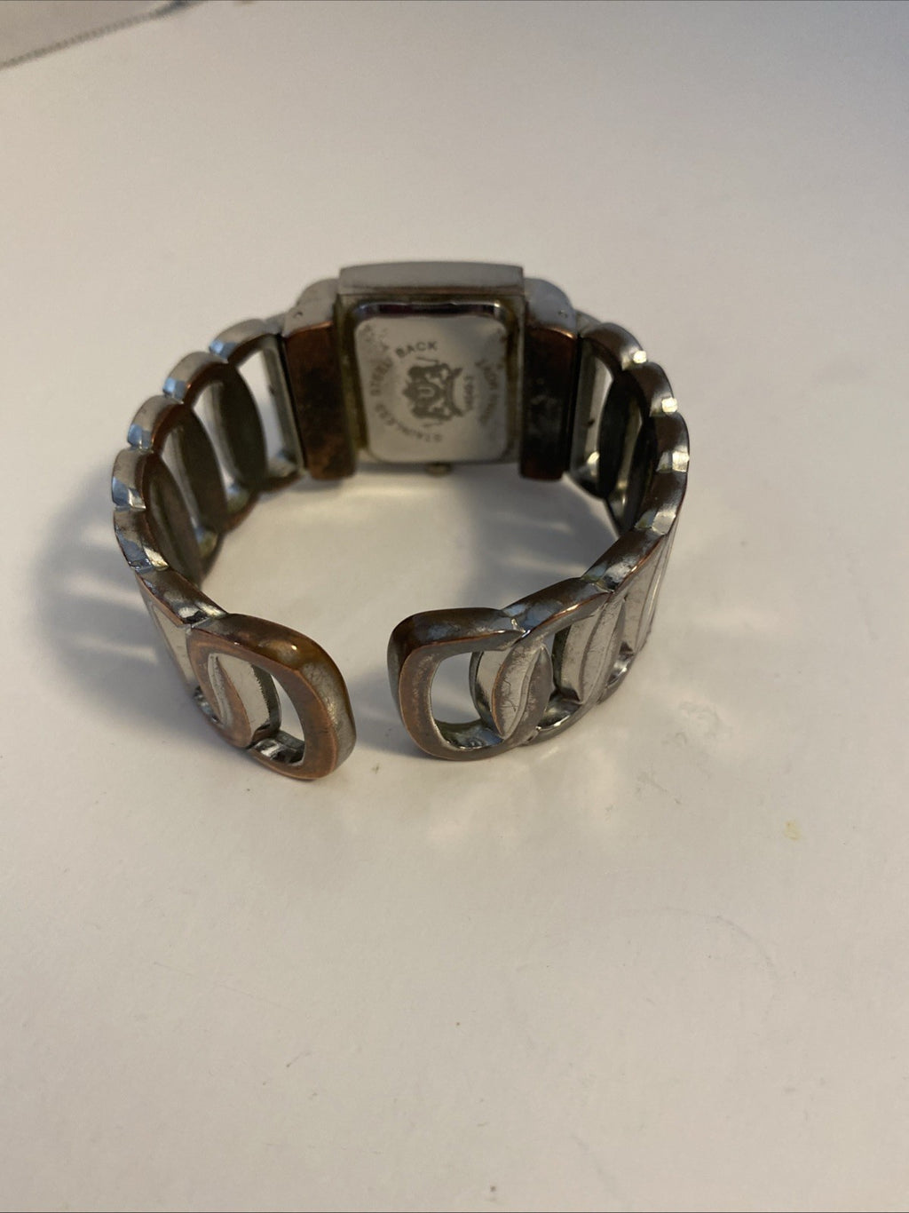 Silver Square face, Gold Rectangle face Cuff watch