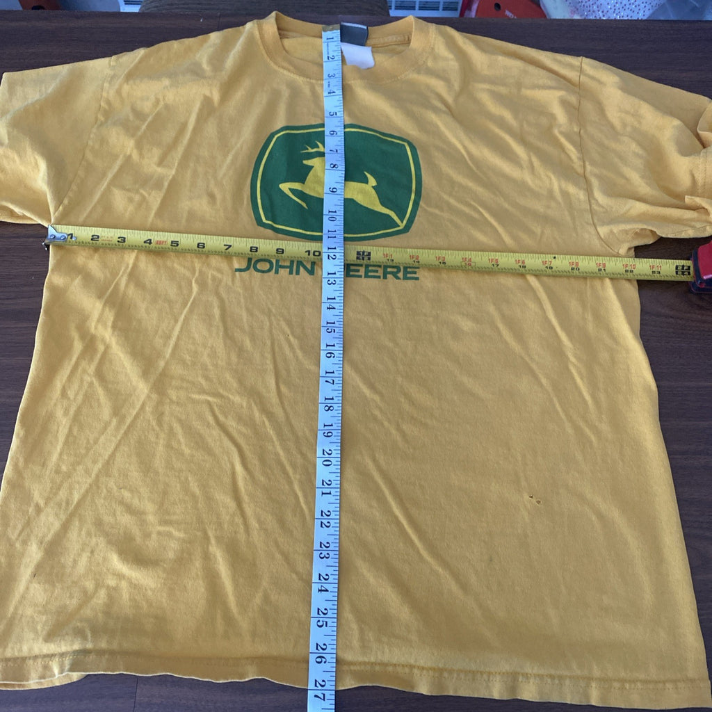 VTG John Deere Nothing Runs Like A Deere T-Shirt Yellow 2XL Men's Free Shipping