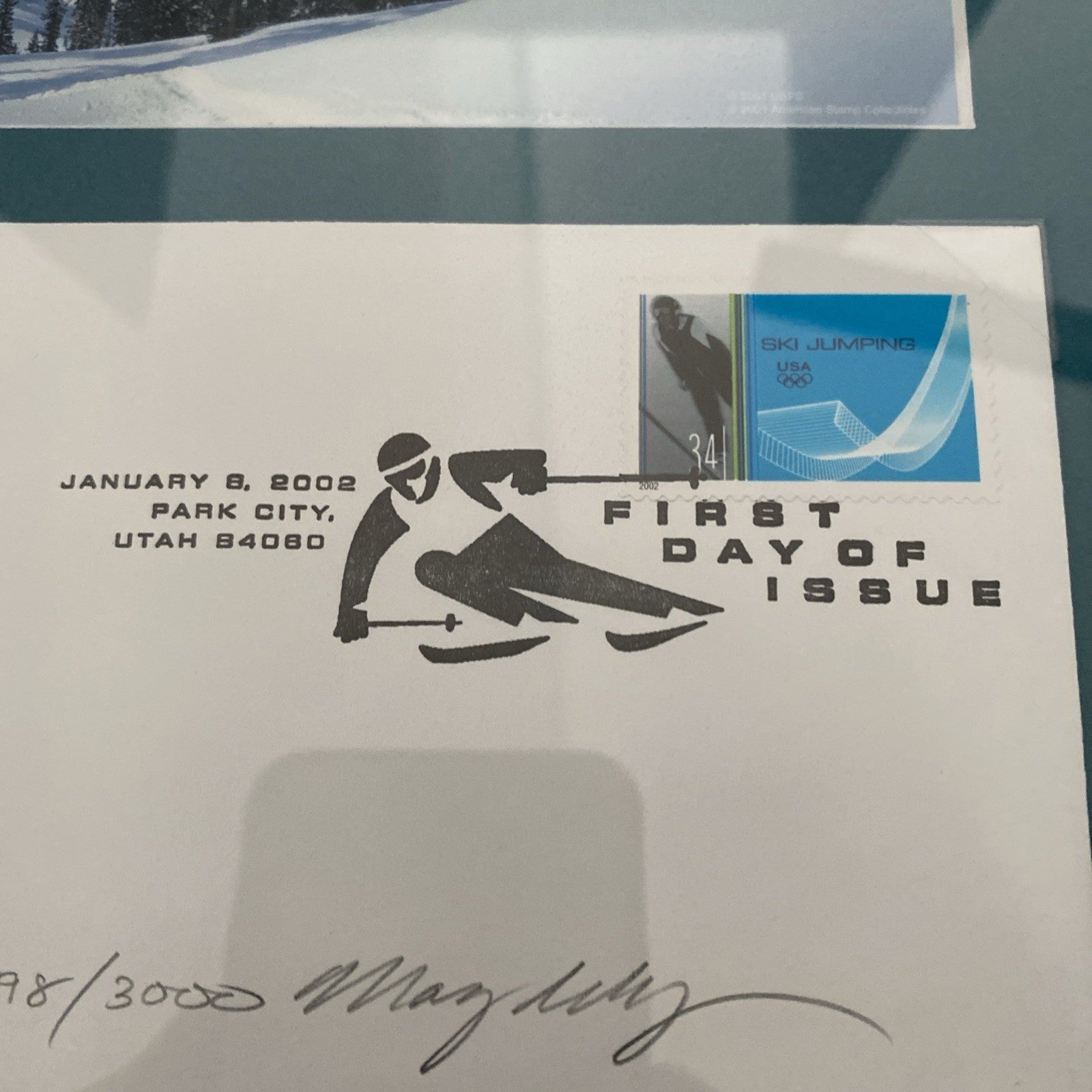 Olympic Games 2002 Utah USPS Signed Artwork 34 Cent Stamps Picture #/3000