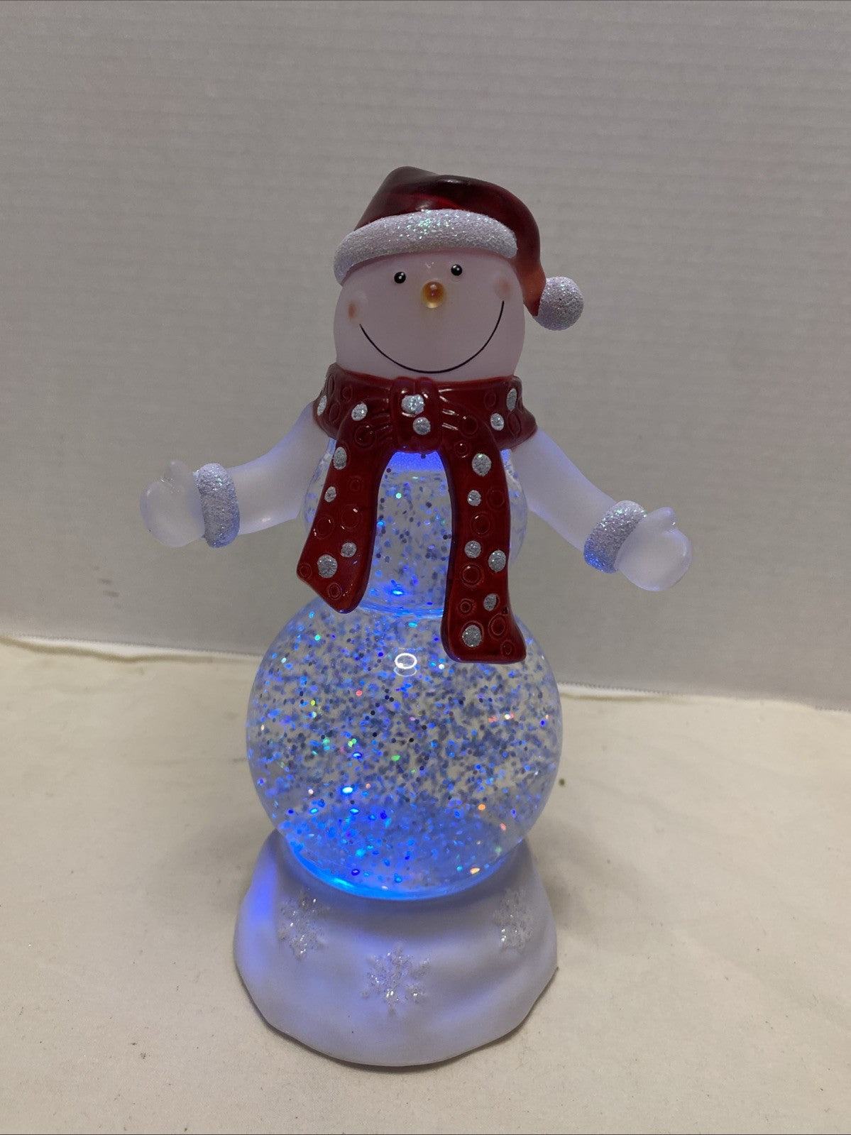Cracker Barrel Just Chillin Lighted Snowman Home Decor Colorful Christmas Globe