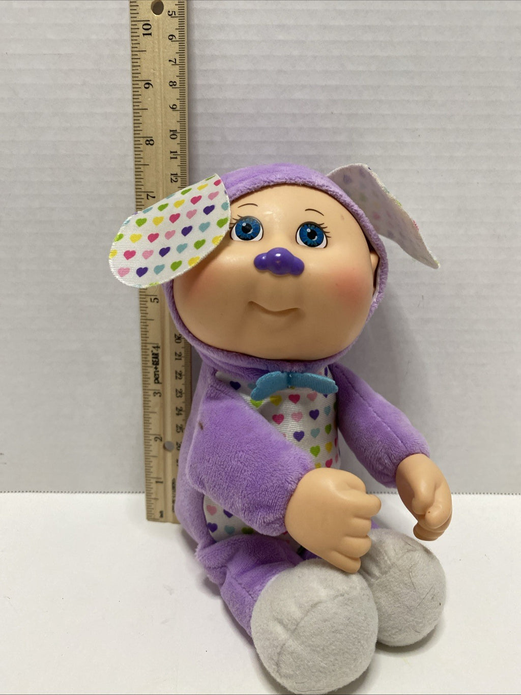 Cabbage Patch Kids CPK Cuties Purple Dog Puppy Doll 10" Valentine Hearts