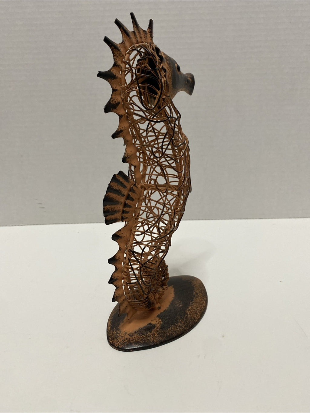 Metal framed seahorse upright standing interior Metal Art Rare