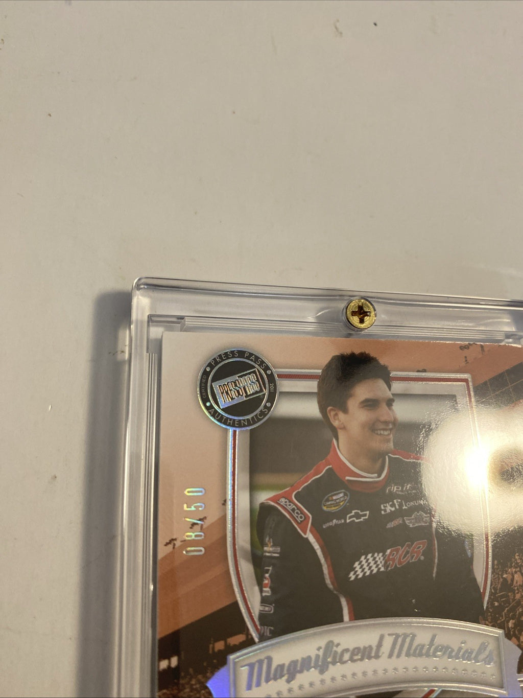 Joey Coulter 2012 Press Pass Magnificent Materials Race Used Metal Shoes 08/50