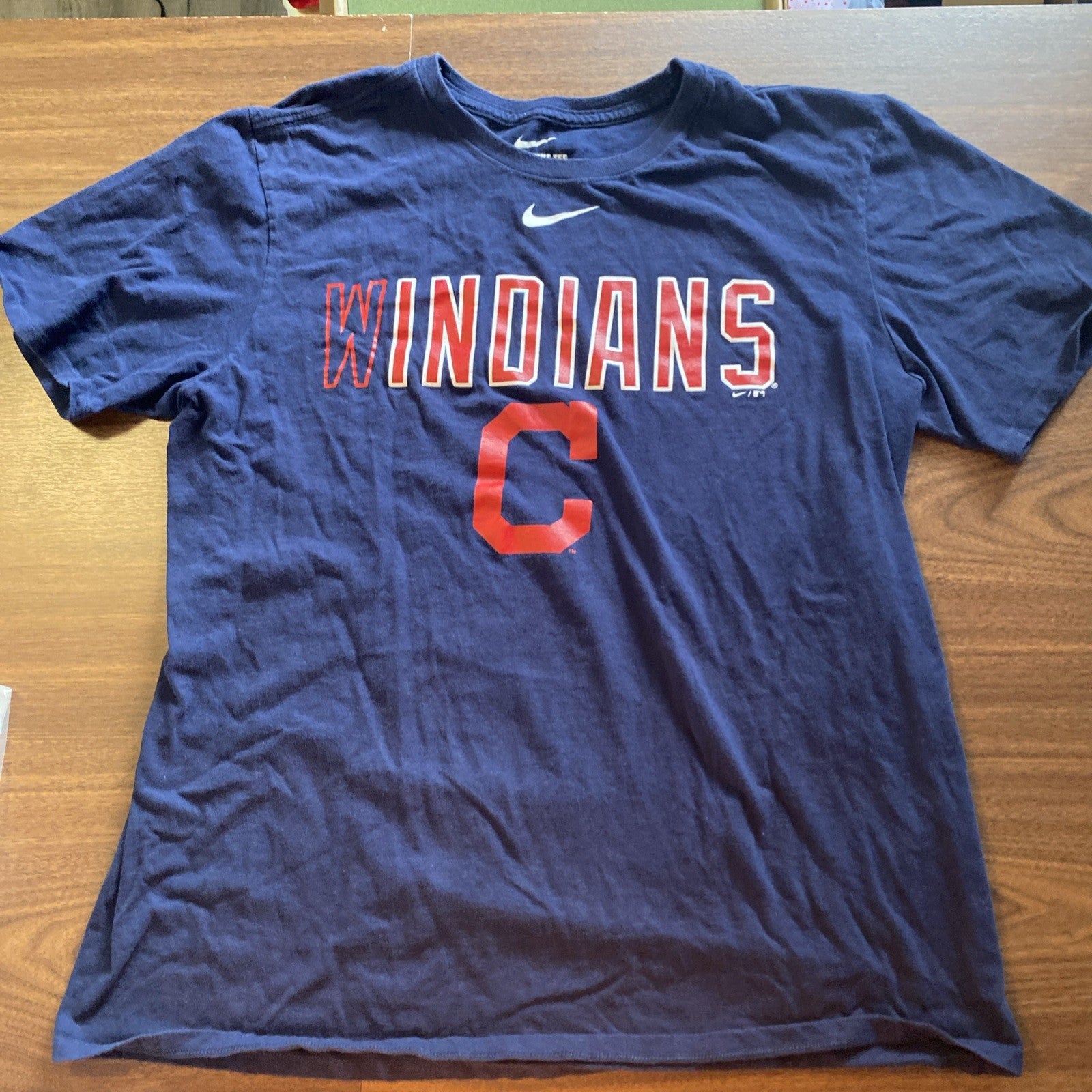 Cleveland Indians Windians Nike Mens Shirt Size Large MLB Athletic Cut Baseball