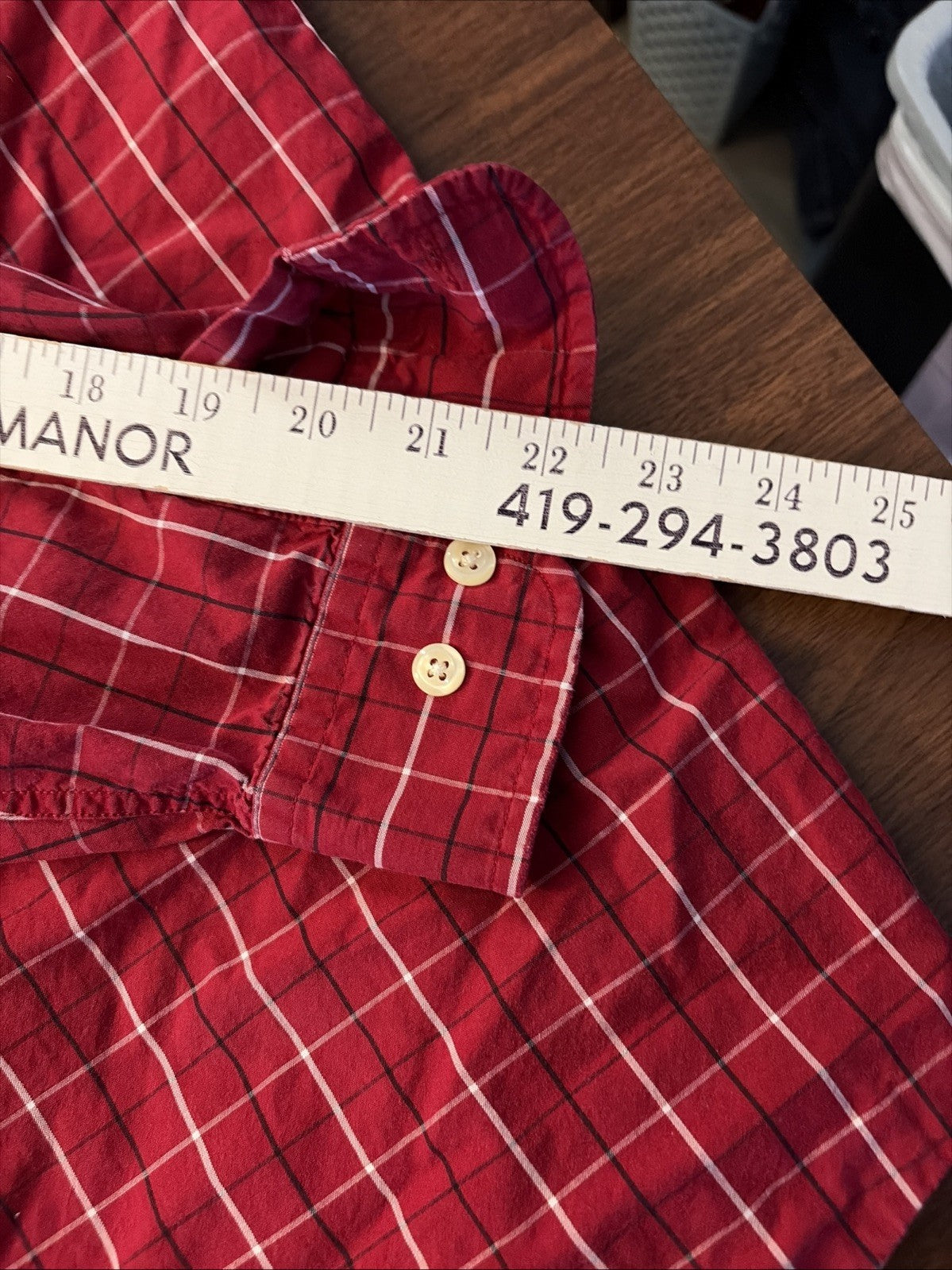 vesi sportswear Men’s Large Long Sleeve Ohio State Buckeye Plaid Button-Down