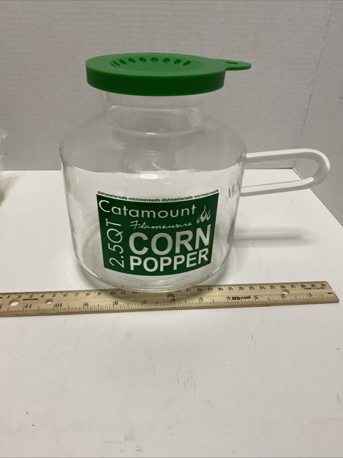 Catamount Flameware Corn Popper Microwave Dishwasher WITH LID
