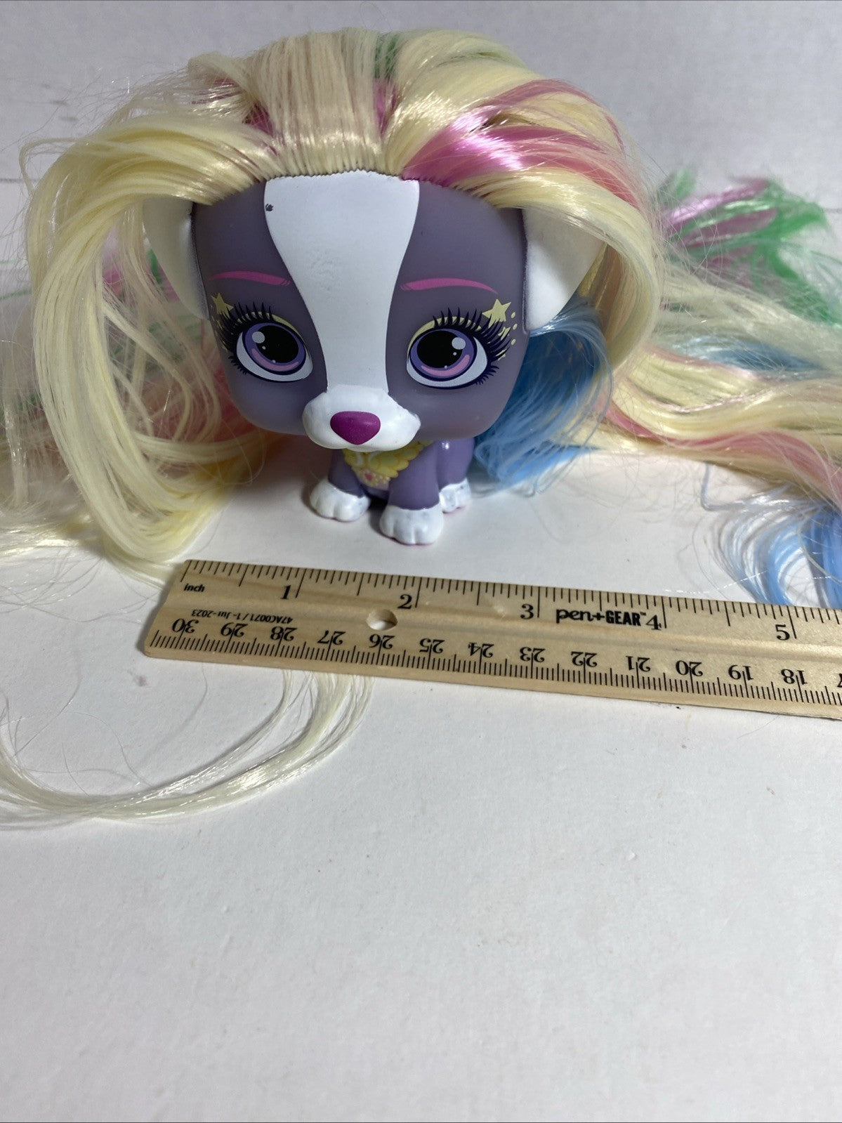 VIP Pets Long Colorful Hair Puppy Dog 2.5"  Tall Figure IMC Toys