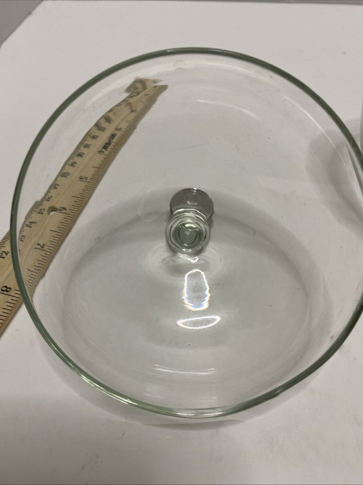 Clear Glass Apple Shaped Lidded Cookie Jar
