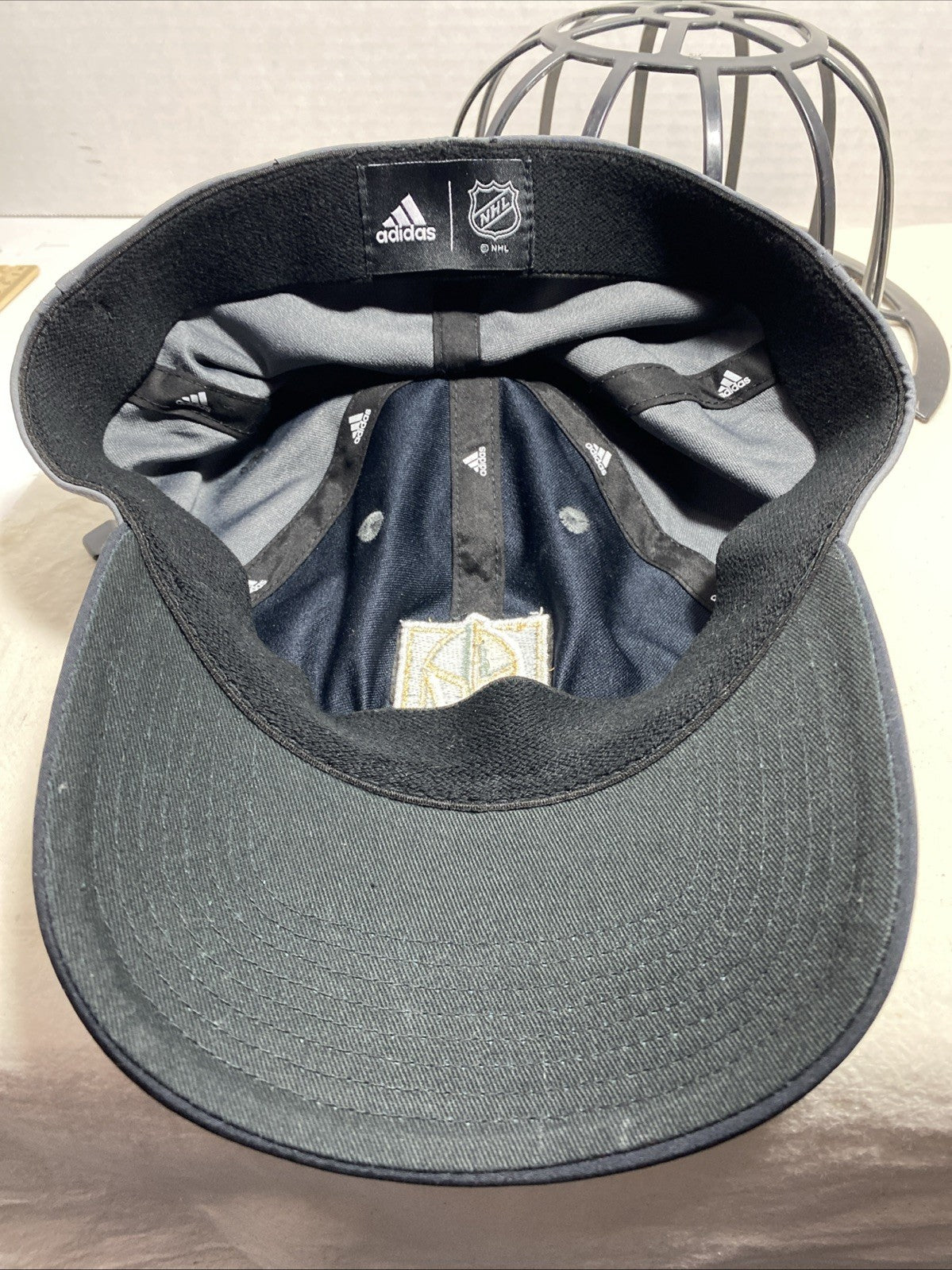 Vegas Golden Knights Adidas Grey Structured Primary Logo Flex Hat