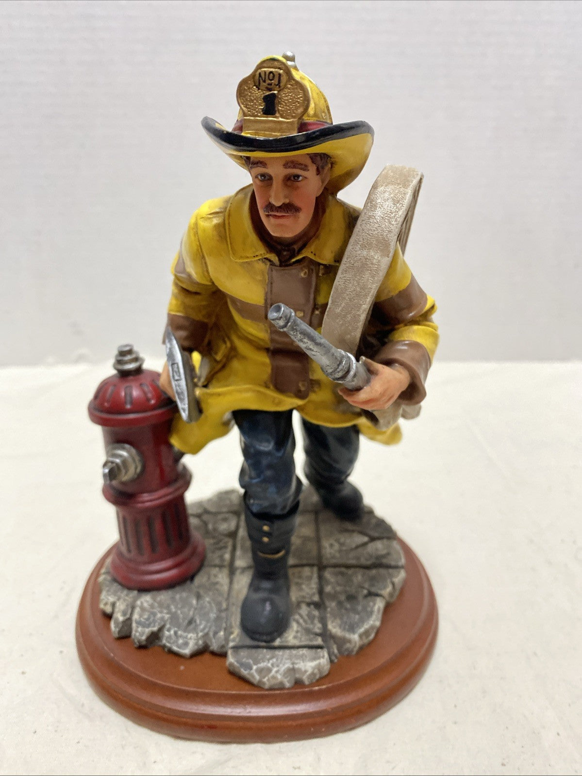 Fire Alarm Firefighter Figurine Vanmark Red Hats of Courage 1997