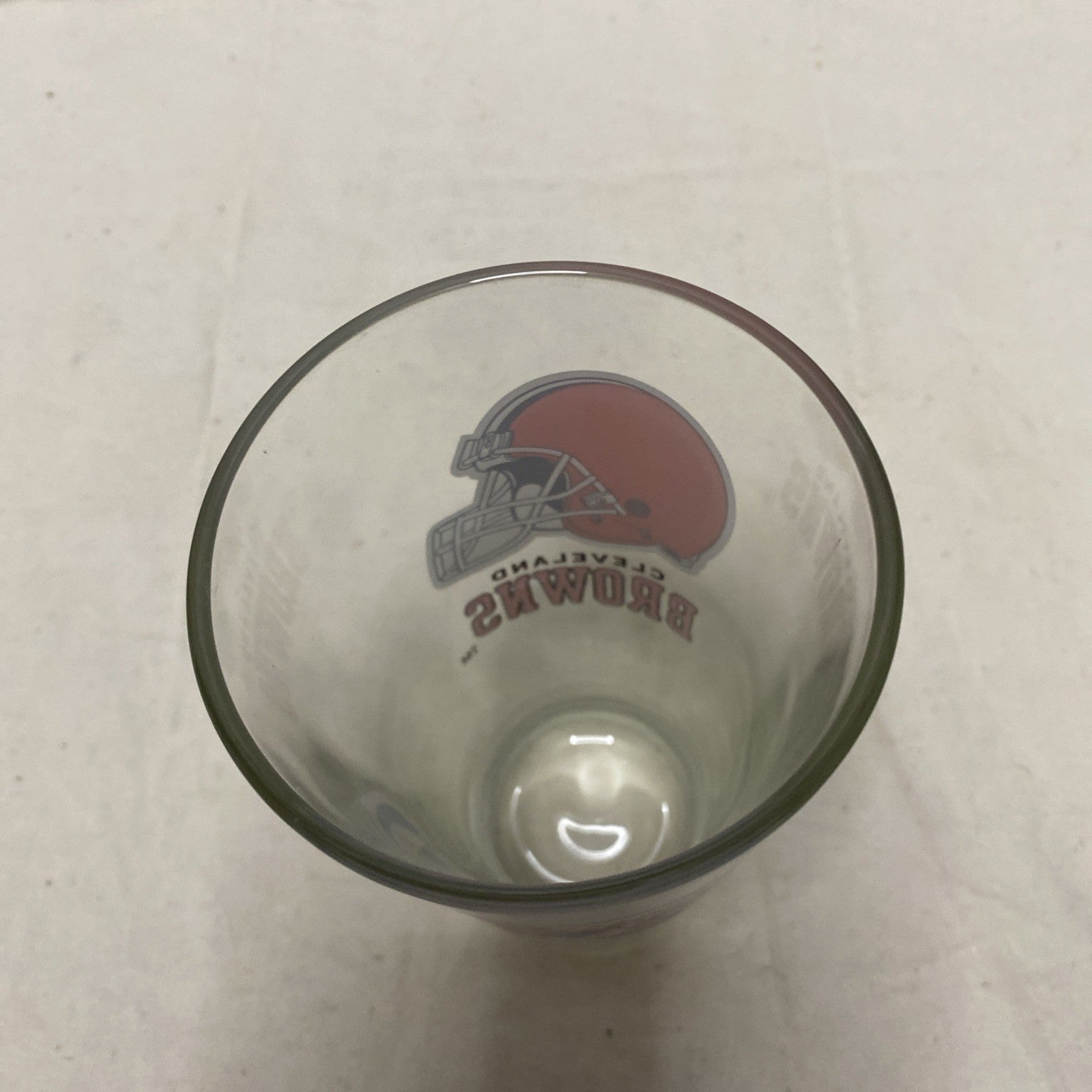 MILLER LITE 16 OZS, PINT BEER GLASS 6" TALL HEAVY DUTY GLASS Cleveland Browns