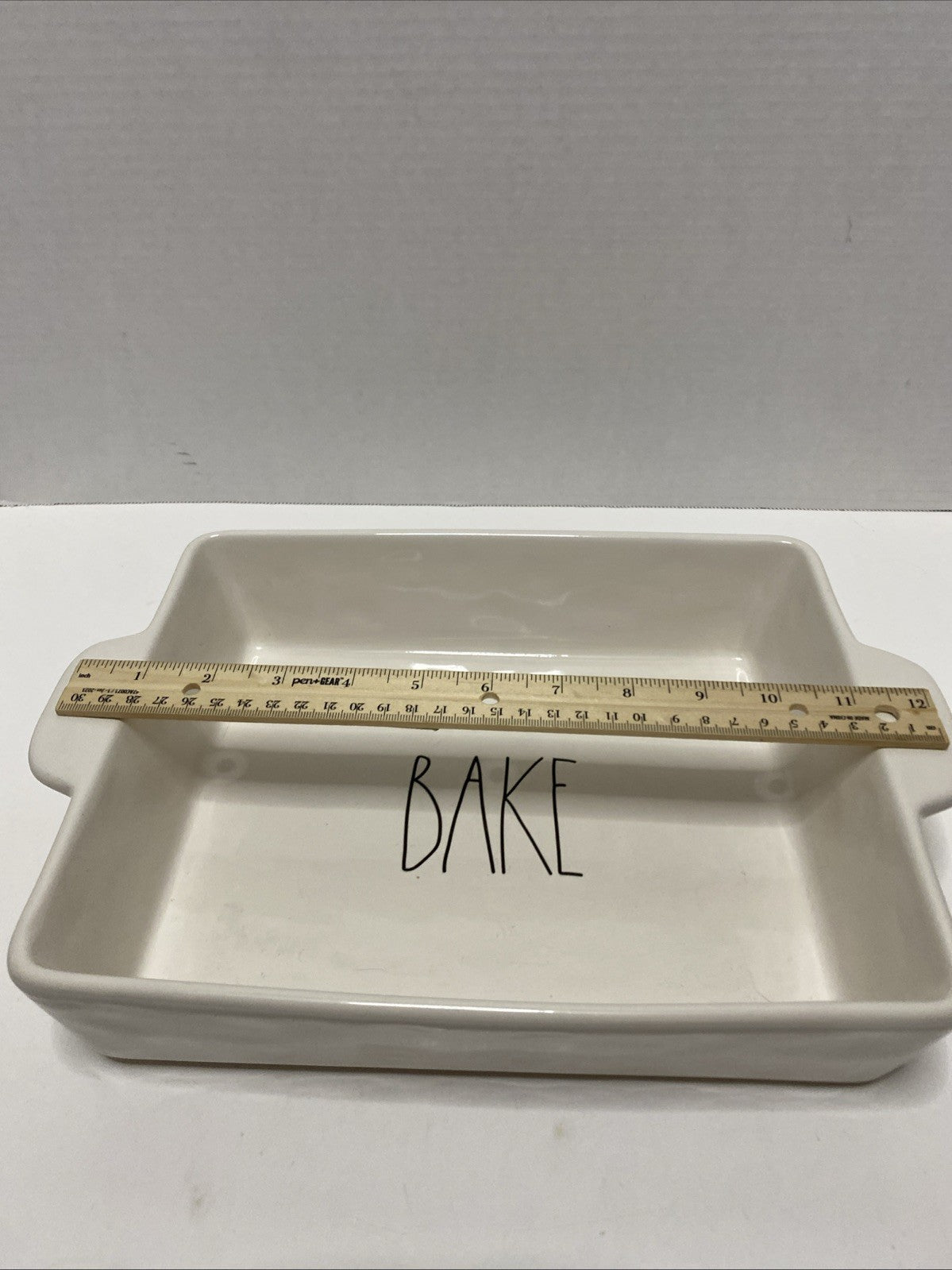 Rae Dunn "BAKE" Square Baking Dish Pan 10 X 8.5 with Handles