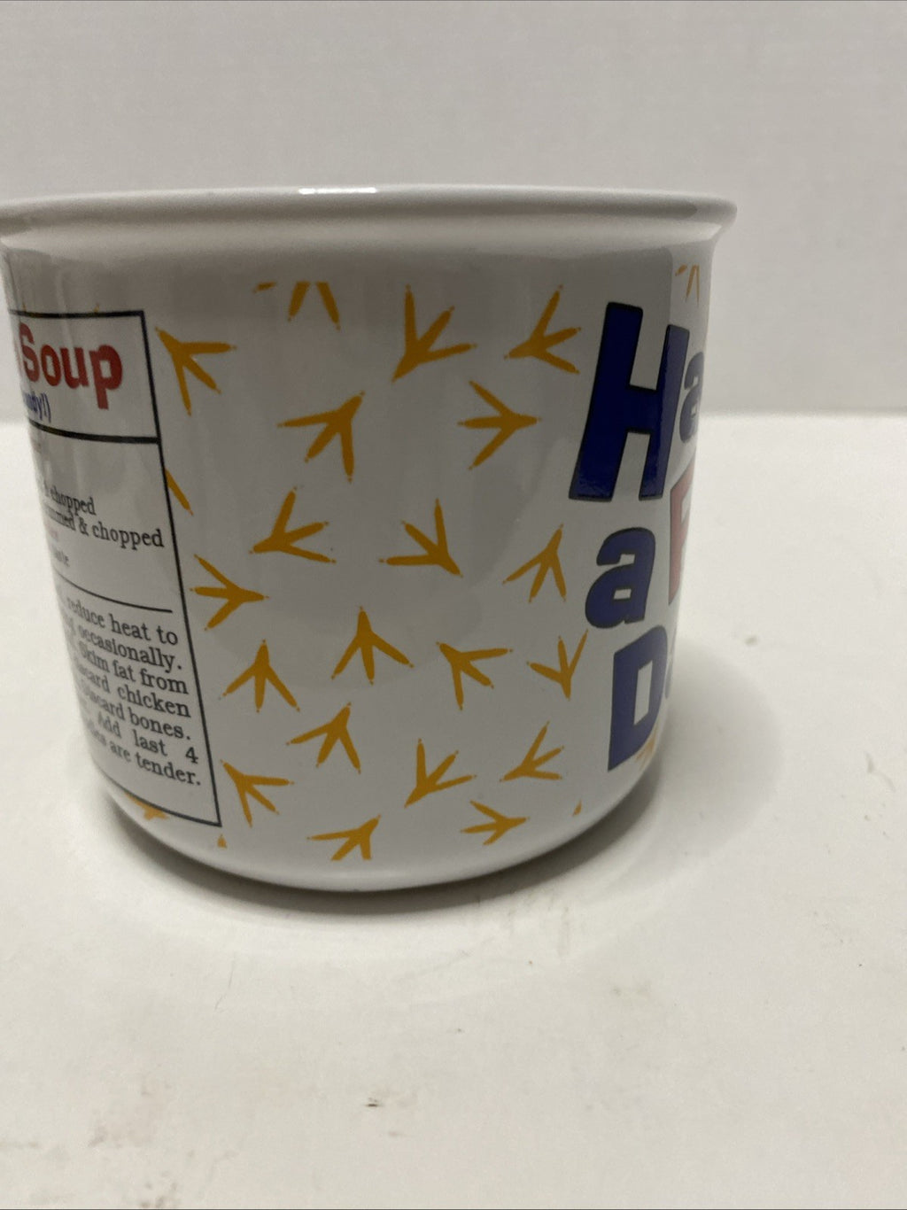 "Having a Fowl Day?" Large Ceramic Coffee Soup Mug Chicken Soup Recipe 16 Oz-