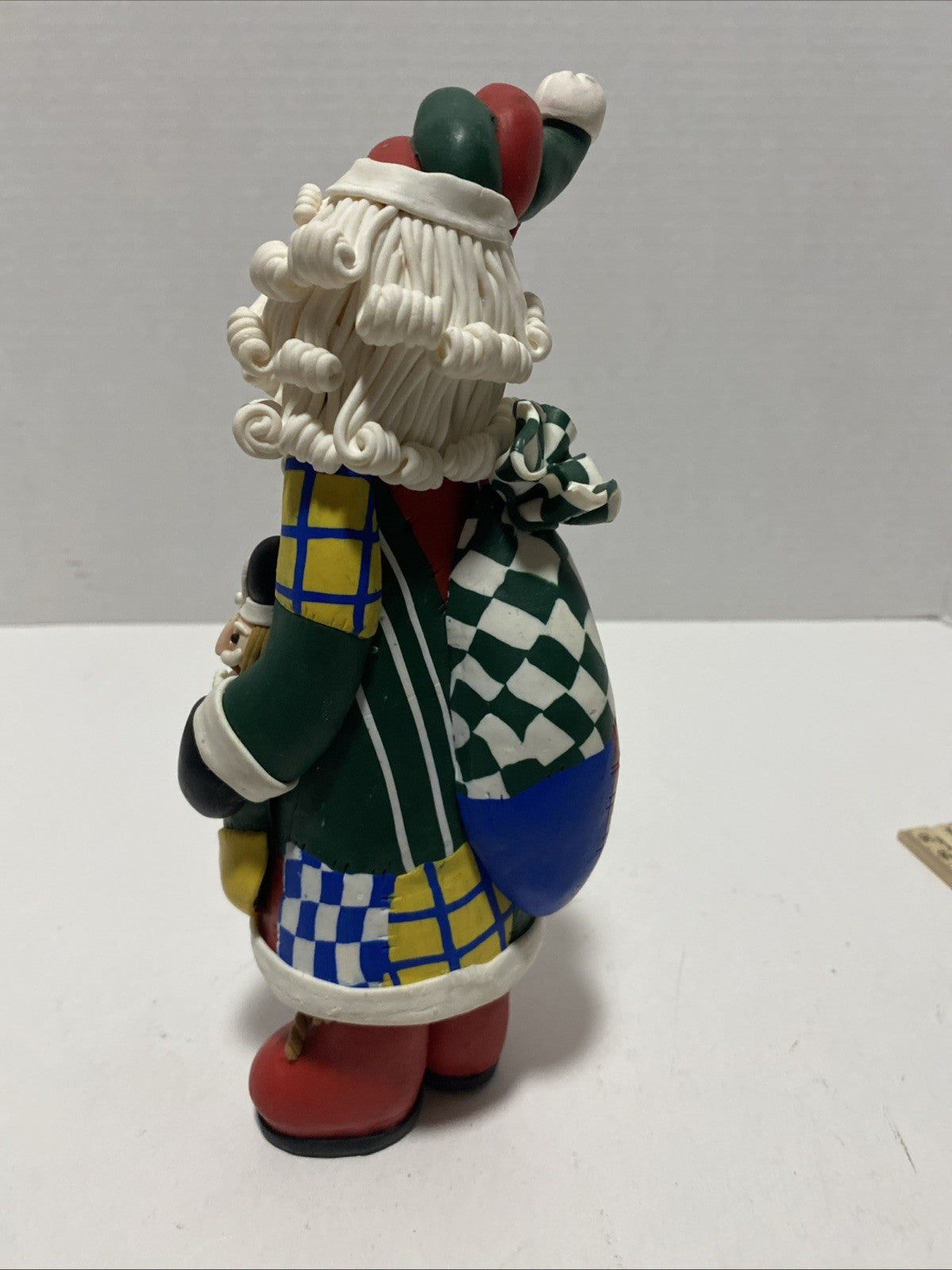 Christmas SANTA Clay  Figurine 12" Vintage 1980's