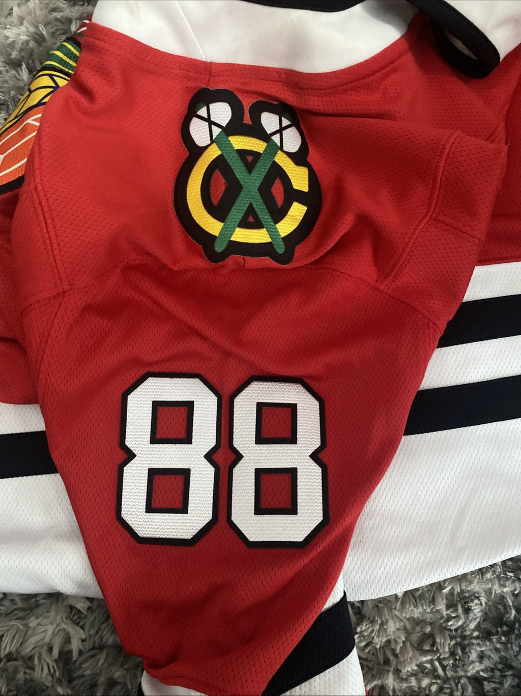 Fanatics Mens Red #88 Patrick Kane Chicago Blackhawks Authentic Jersey Size Lrg