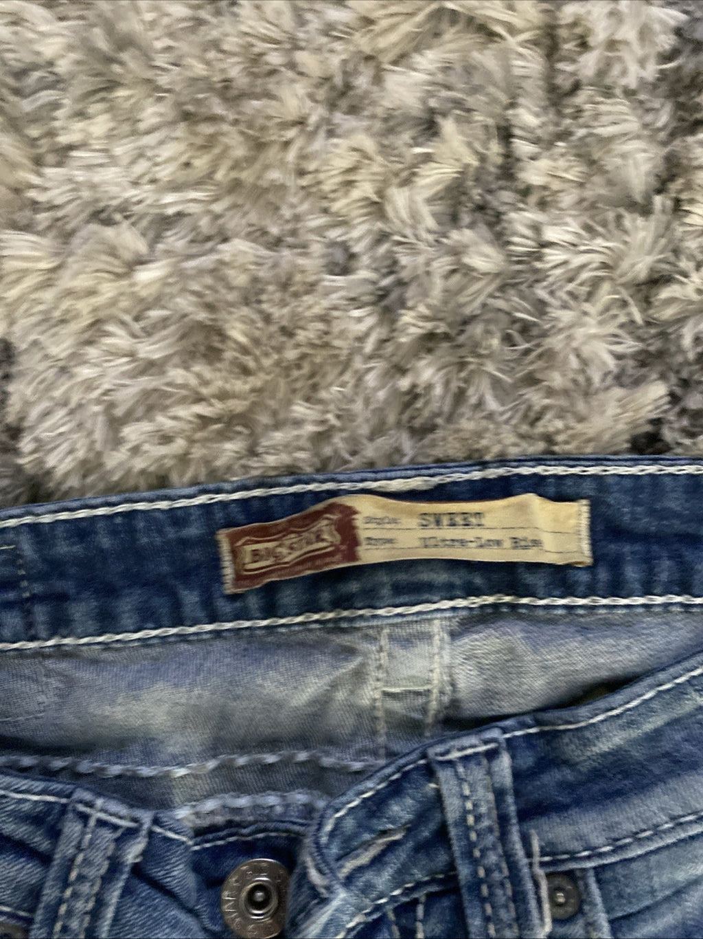 Big Star Women's Sweet Boot Denim Blue Jeans Size 28R Ultra Low Rise 28 X 19