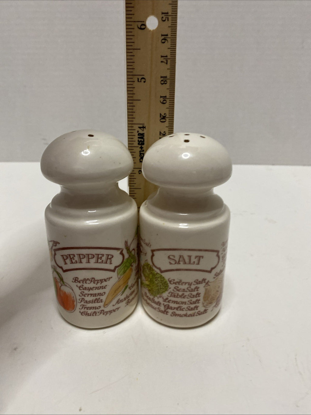 Vintage 1980's Avon Country & Herb Motif Salt and Pepper Shakers