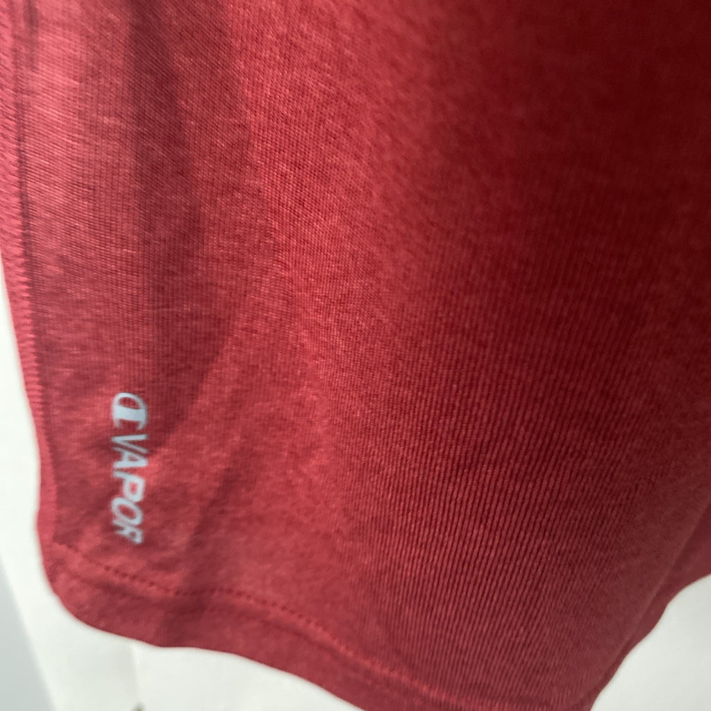 Champion Red Short Sleeve Gray Logo Heavyweight Cotton Shirt Sz M