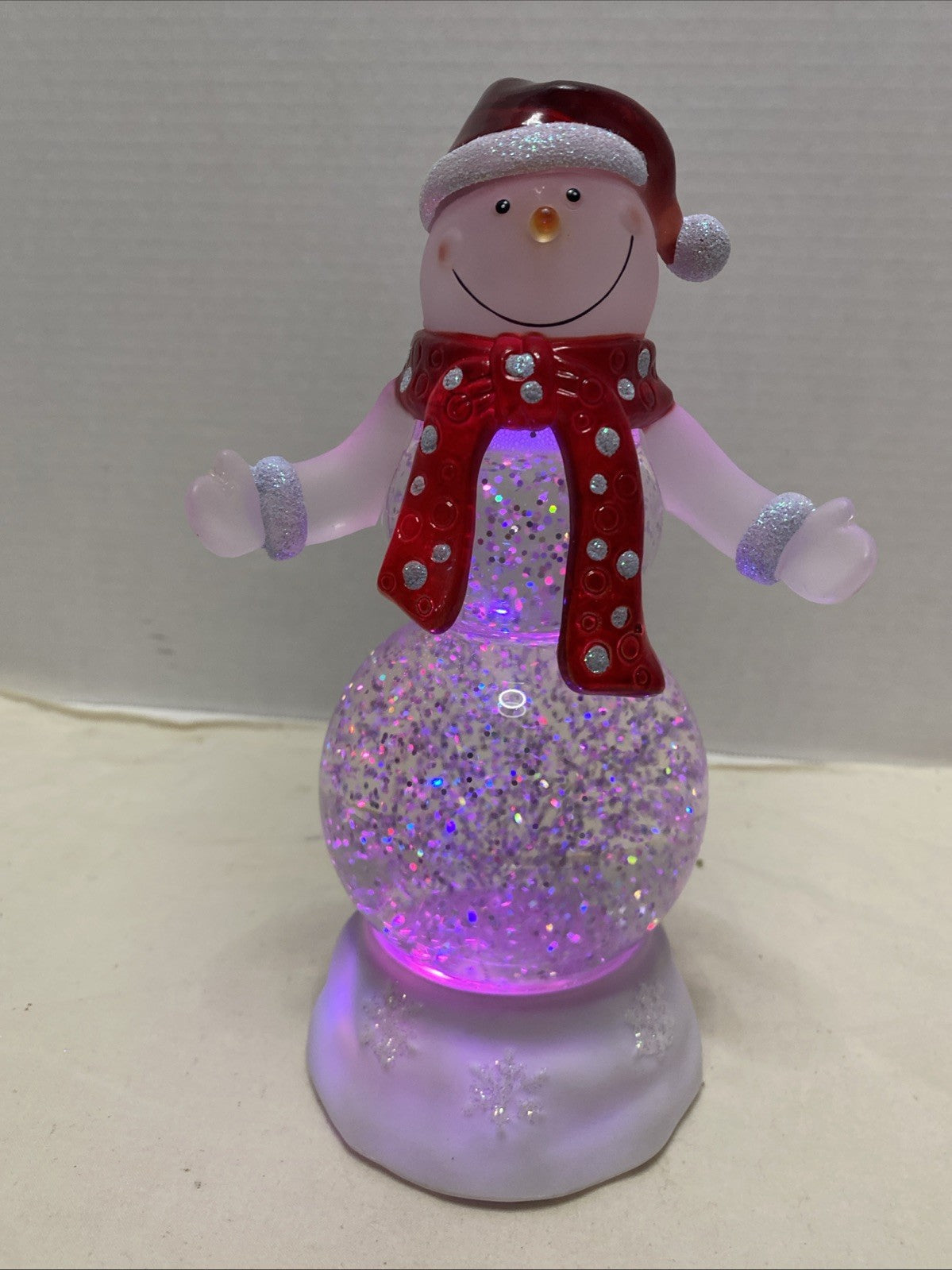 Cracker Barrel Just Chillin Lighted Snowman Home Decor Colorful Christmas Globe