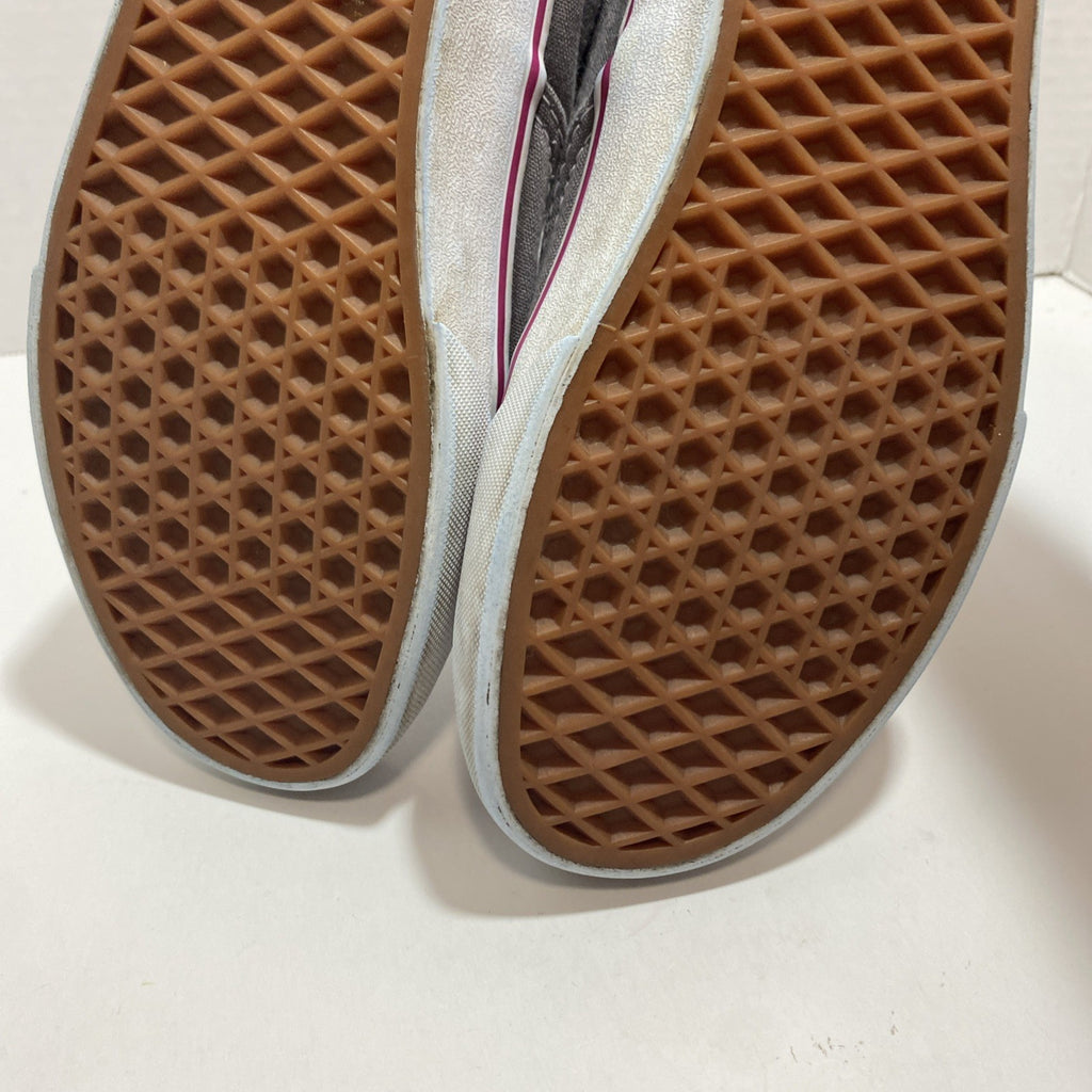 Pink And Grey Low Top Athletic Vans. Men 6 Women 7.5