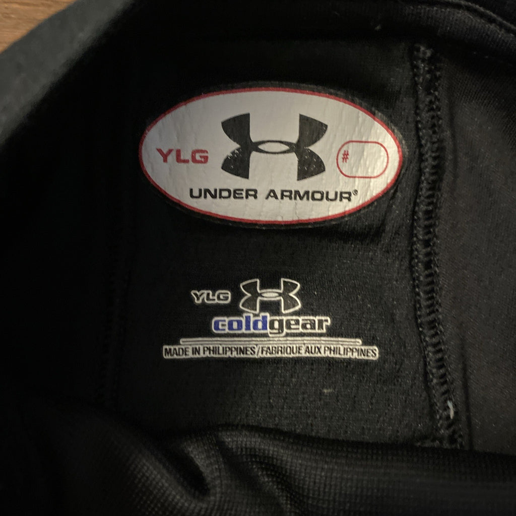 Under Armour Heatgear Kids Long Sleeve Mock Neck Baseball Shirt Black Med YLG