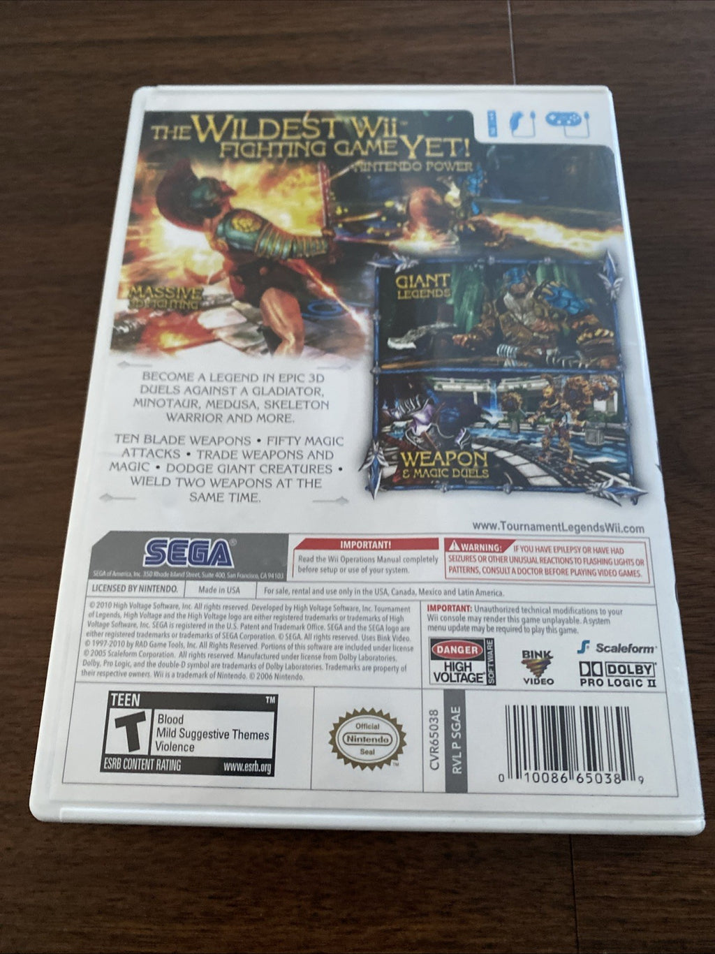 Tournament Of Legends Nintendo Wii SEGA
