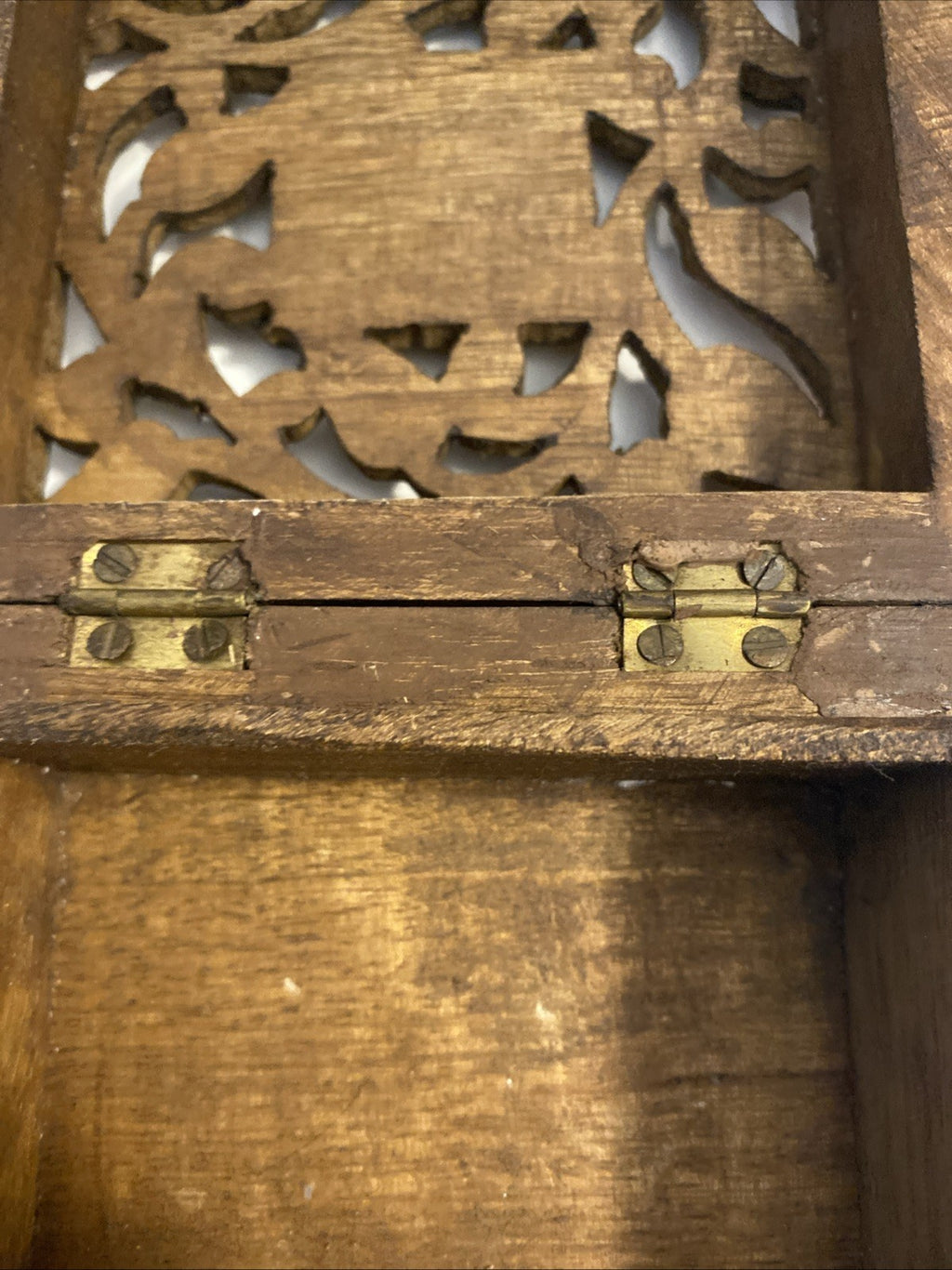 Vintage Hand Crafted Wooden Keepsake Box 5” x 5” x 2.25”