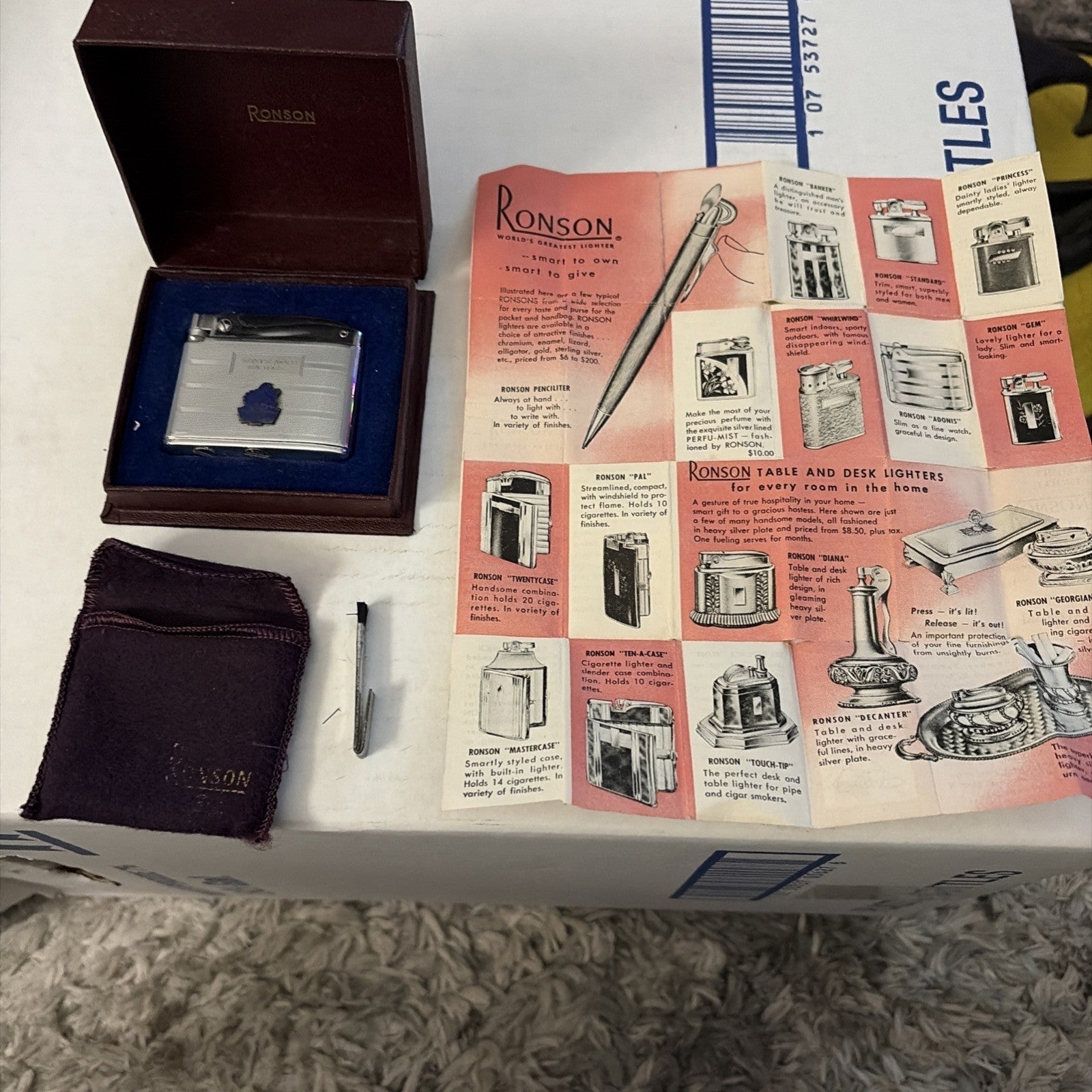 Vintage Ronson Adonis Lighter - GM Detroit Transmission 10 Year Service Award