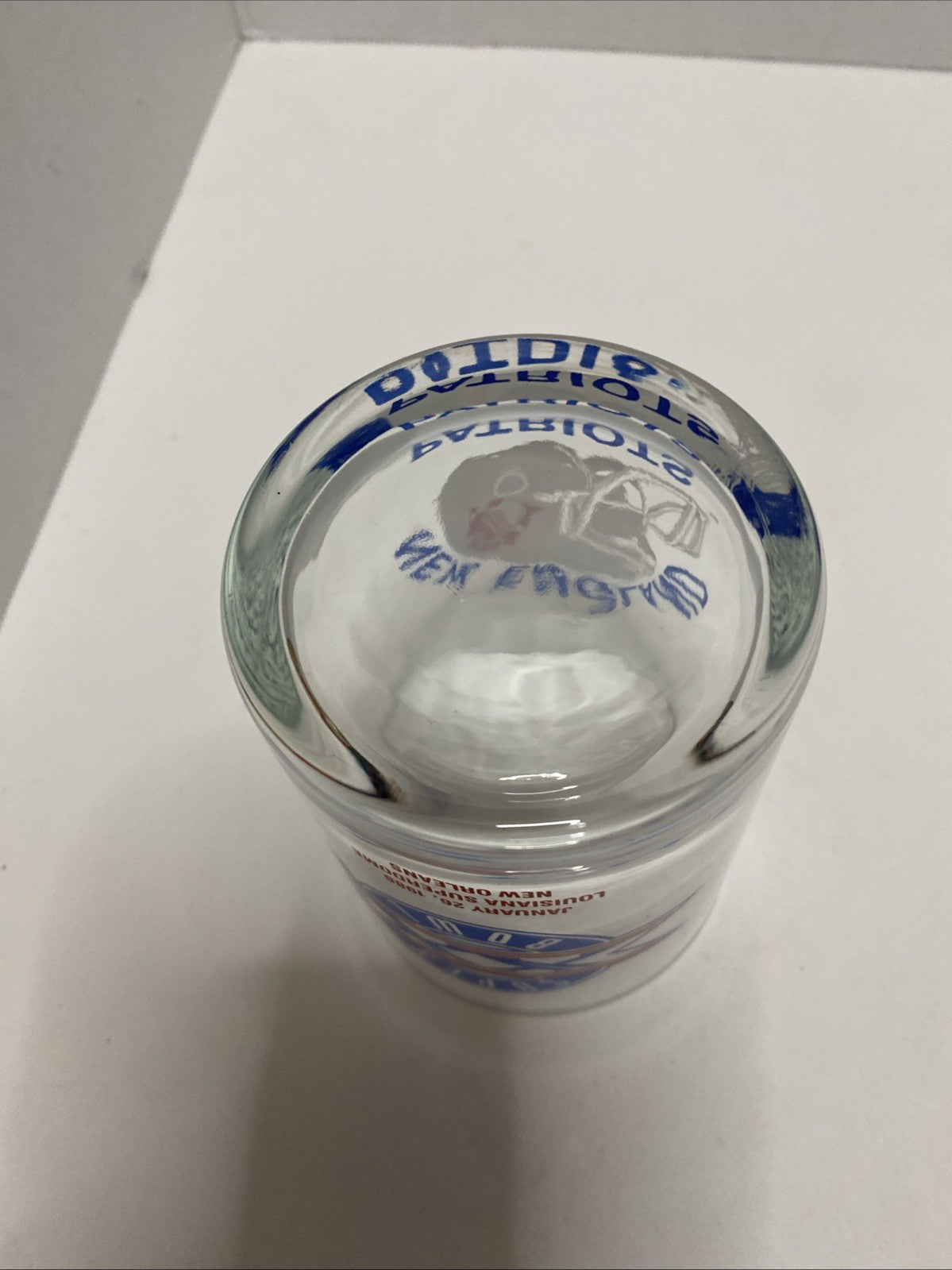 Vintage 1986 New England Patriots Super Bowl XX Champions Glass / Cup
