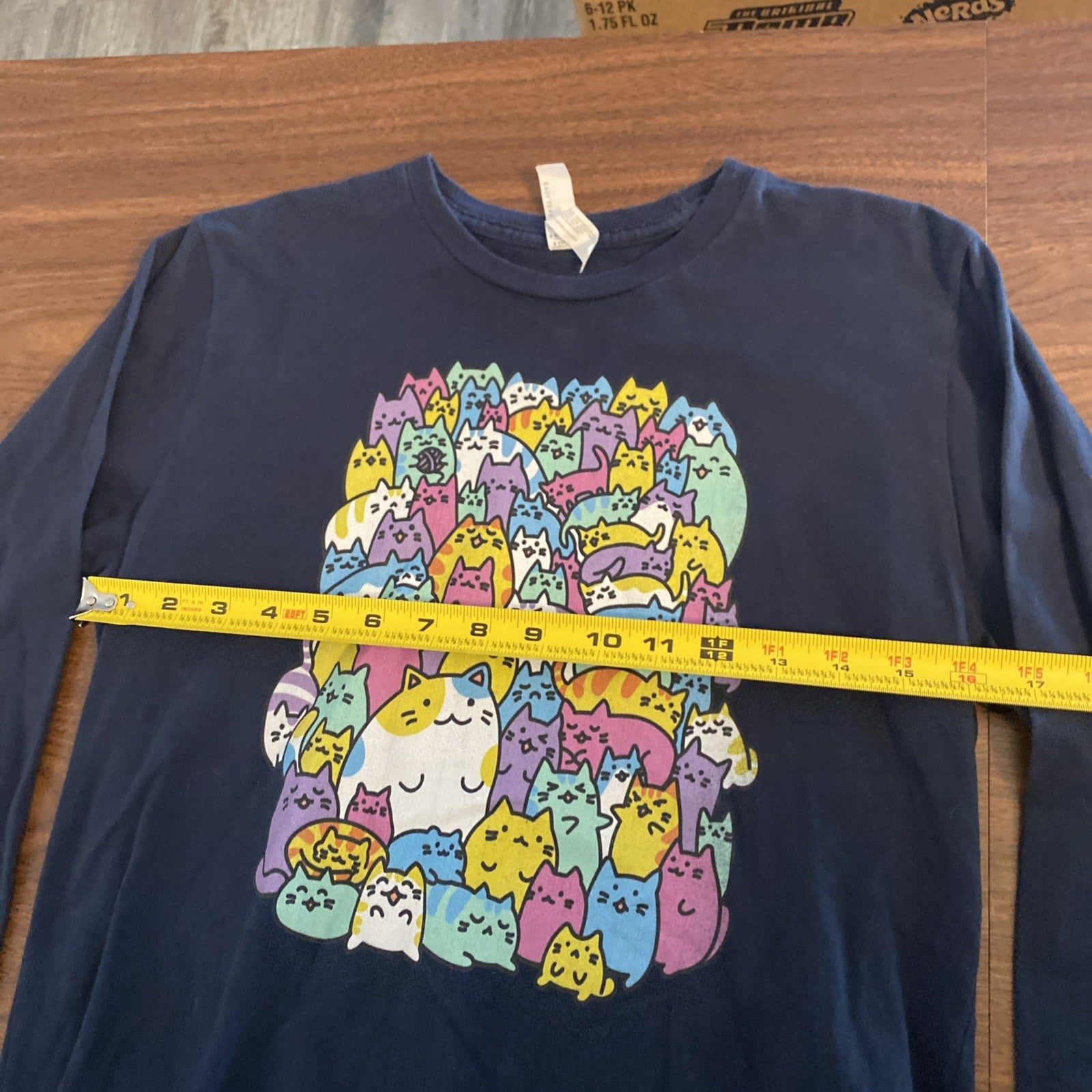 Live and tell Pusheen cat long sleeve blue Youth top size youth large